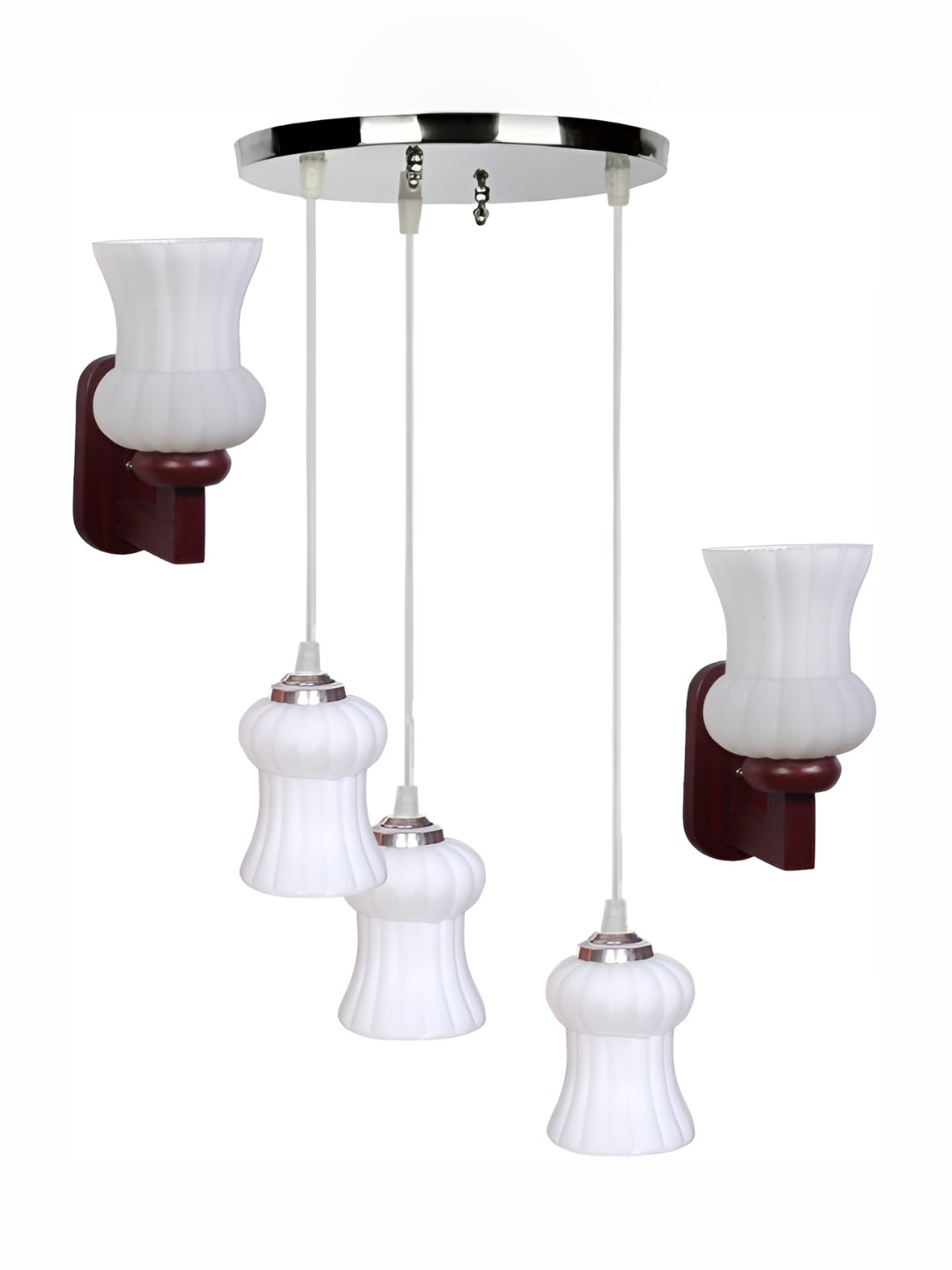 

Afast White and Brown 5 Pieces Glass Wall Lamps