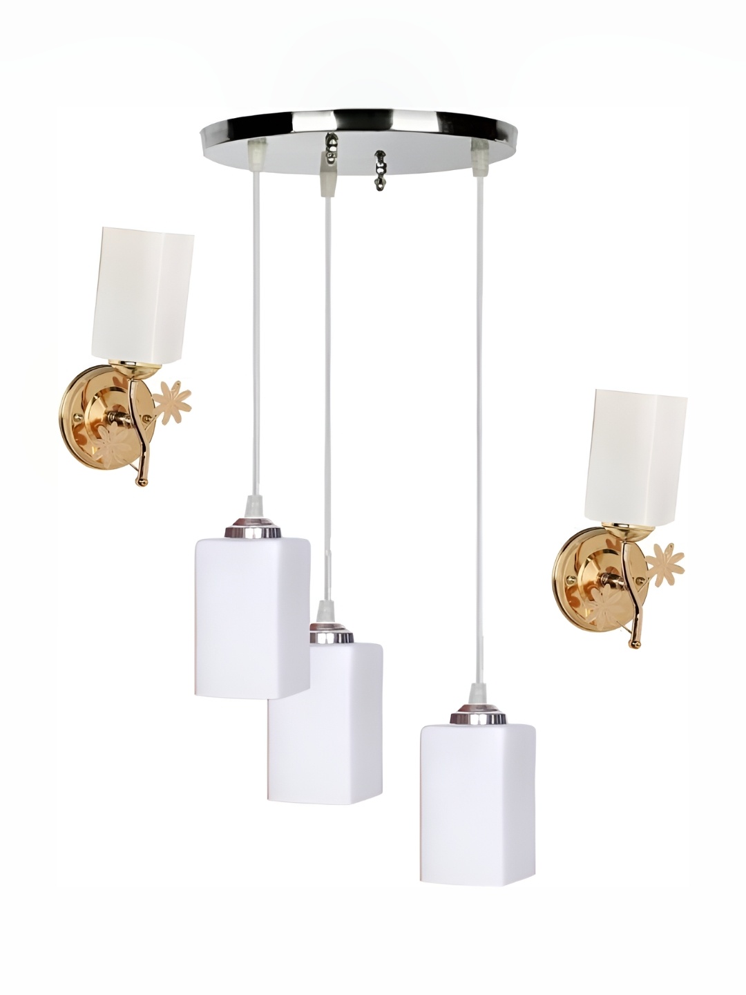 

Afast White & GolD Toned 3 Pieces Contemporary Glass Wall Lamps