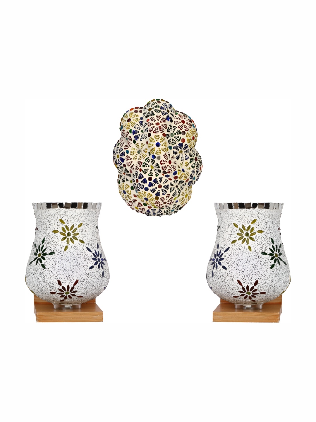

Afast White & Red 3 Pieces Textured Contemporary Glass Wall Lamp