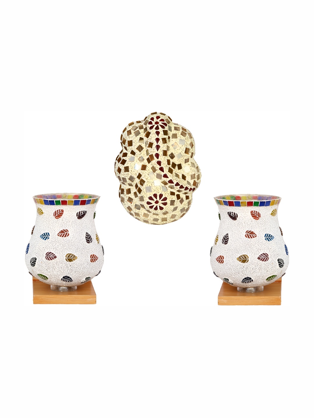 

Afast White & Blue 3 Pieces Abstract Shaped Glass Wall Lamps