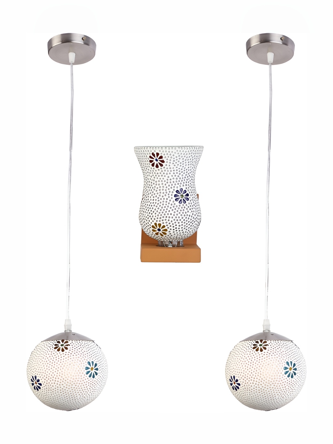 

Afast White 3 Pieces Glass 1 Wall Lamp & 2 Ceiling Lamp