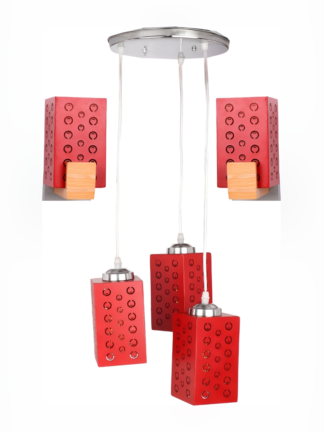 

Afast Red 3 Pcs Textured Glass Rectangle Wall Lamp