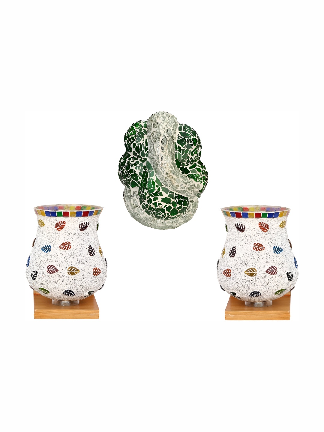 

Afast White & Green 4 Pieces Textured Contemporary Glass Wall Lamps