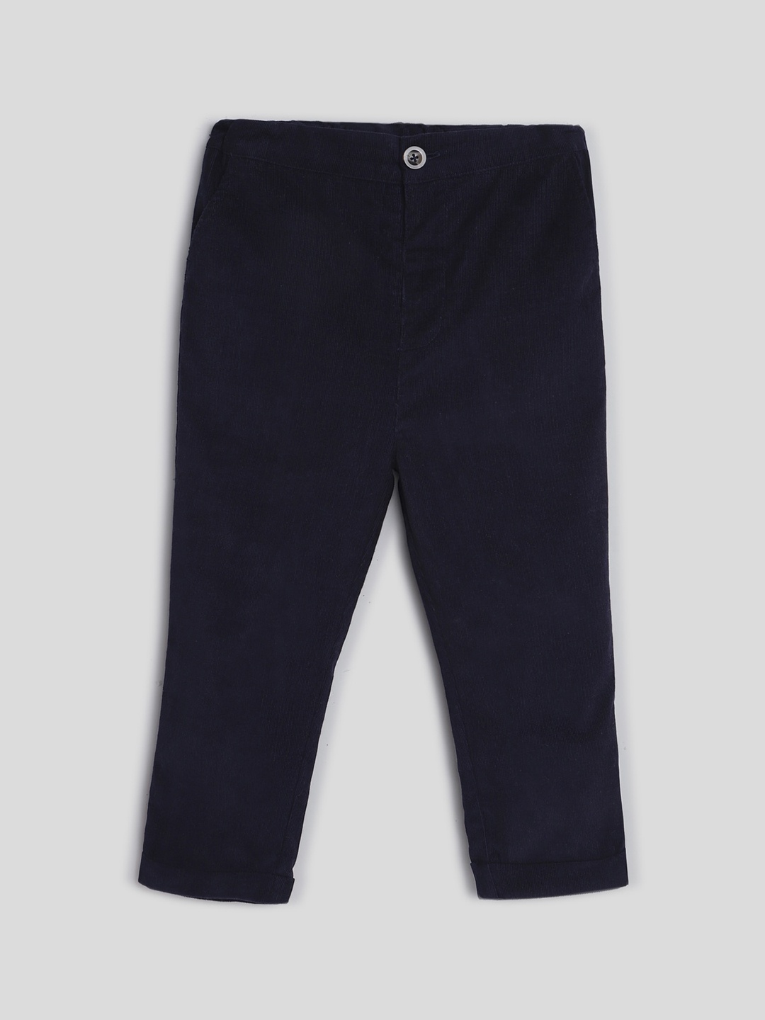 

Somersault Boys Relaxed Straight Leg Straight Fit High-Rise Pure Cotton Corduroy Trousers, Navy blue