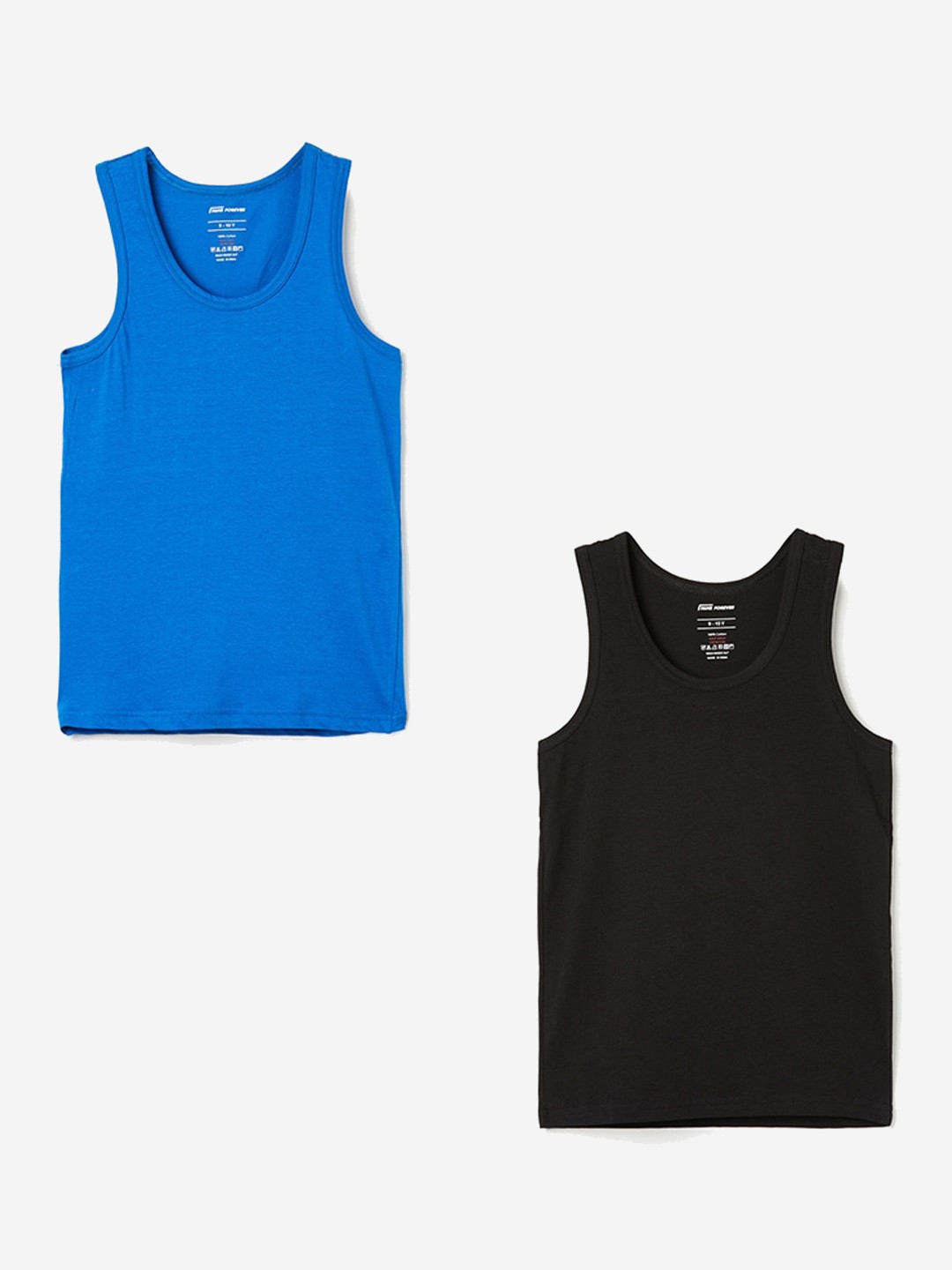 

Fame Forever by Lifestyle Boys Pack Of 2 Sleeveless Cotton Innerwear Vests, Blue