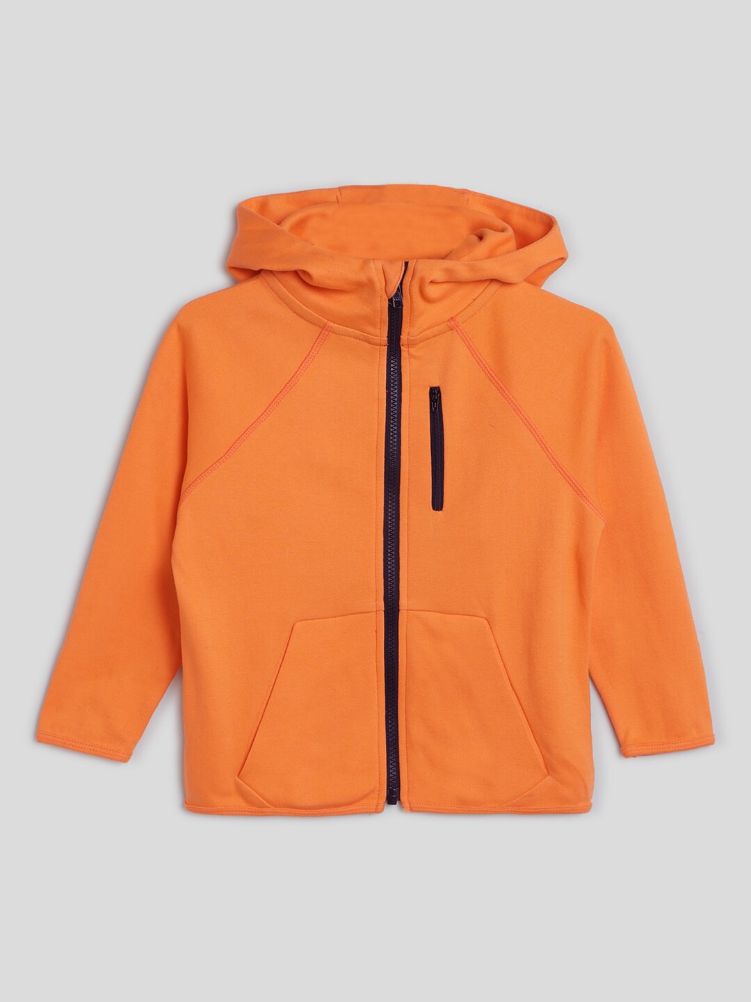 

Somersault Boys Hooded Cotton Front-Open Sweatshirt, Orange