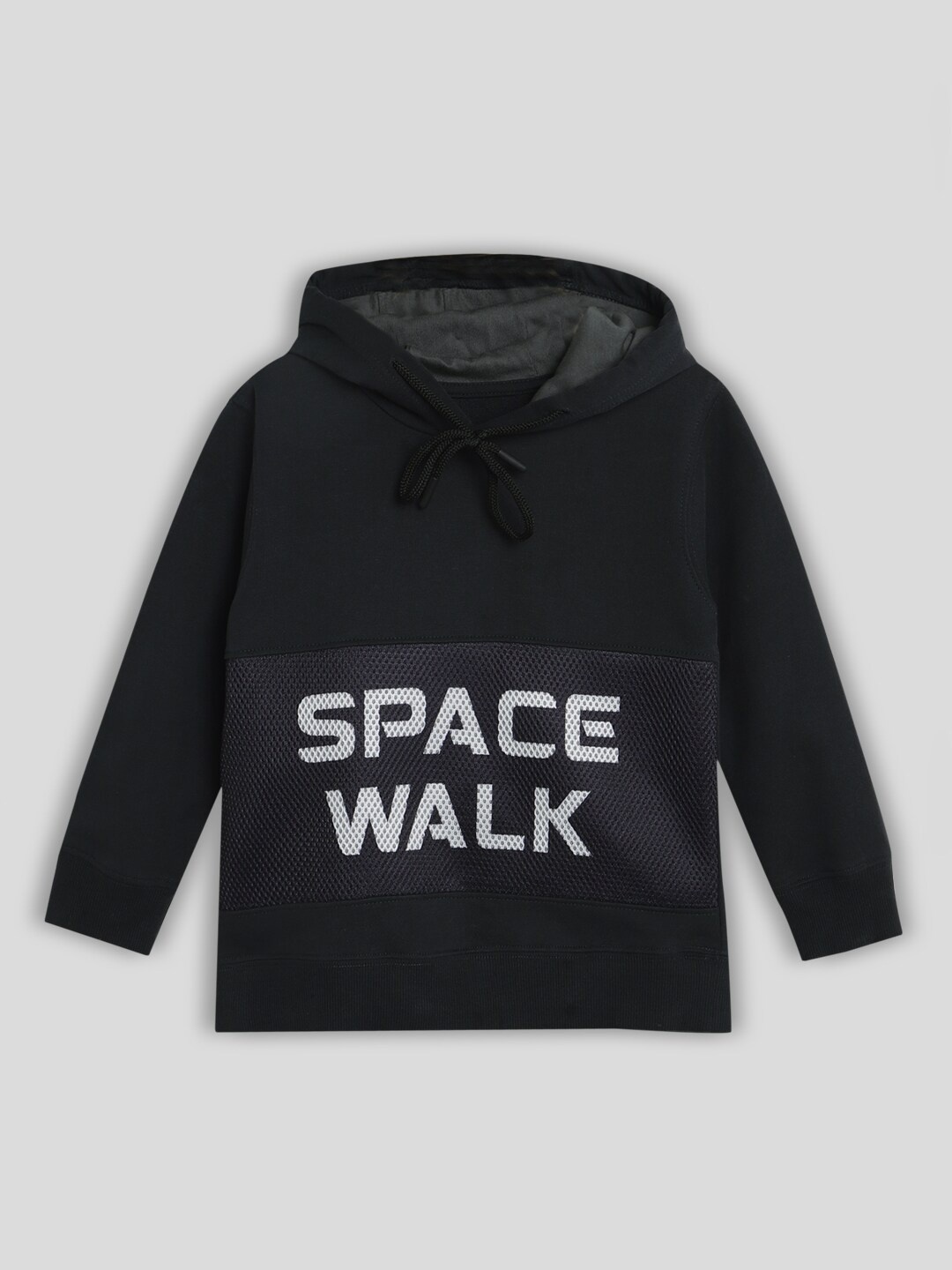 

Somersault Boys Space Walk Printed Hooded Terry Cotton Pullover Sweatshirt, Black