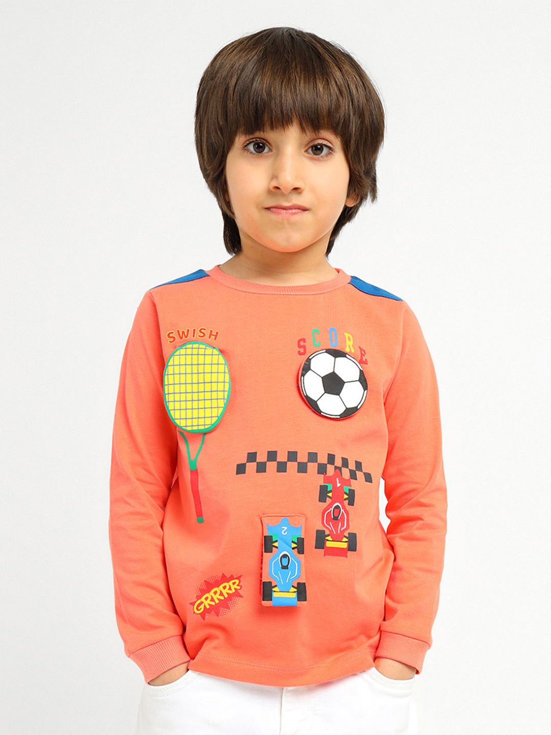 

Somersault Boys Graphic Printed Pure Cotton T-shirt, Orange