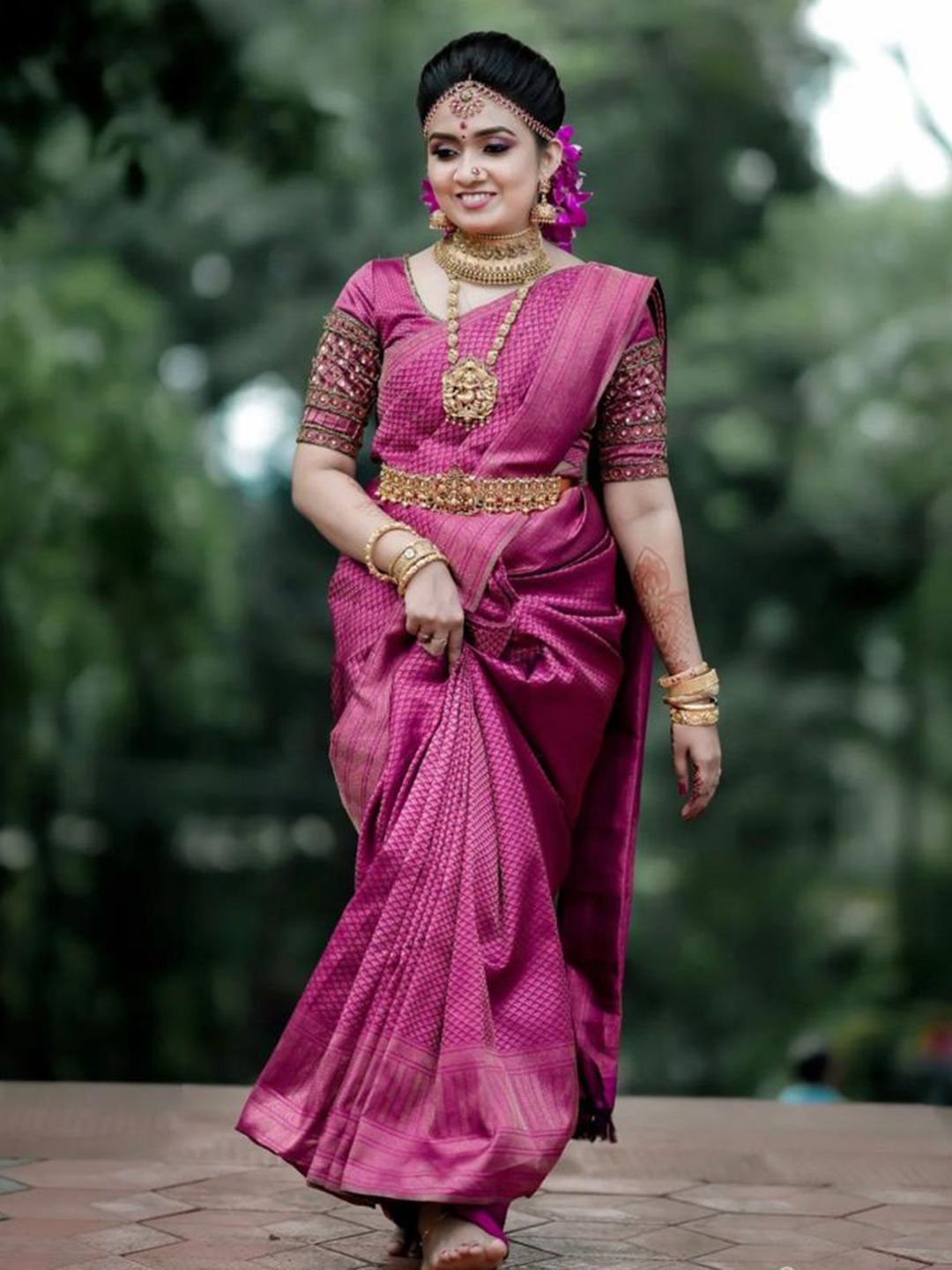 

Spetila Woven Design Zari Pure Silk Designer Kanjeevaram Saree, Purple