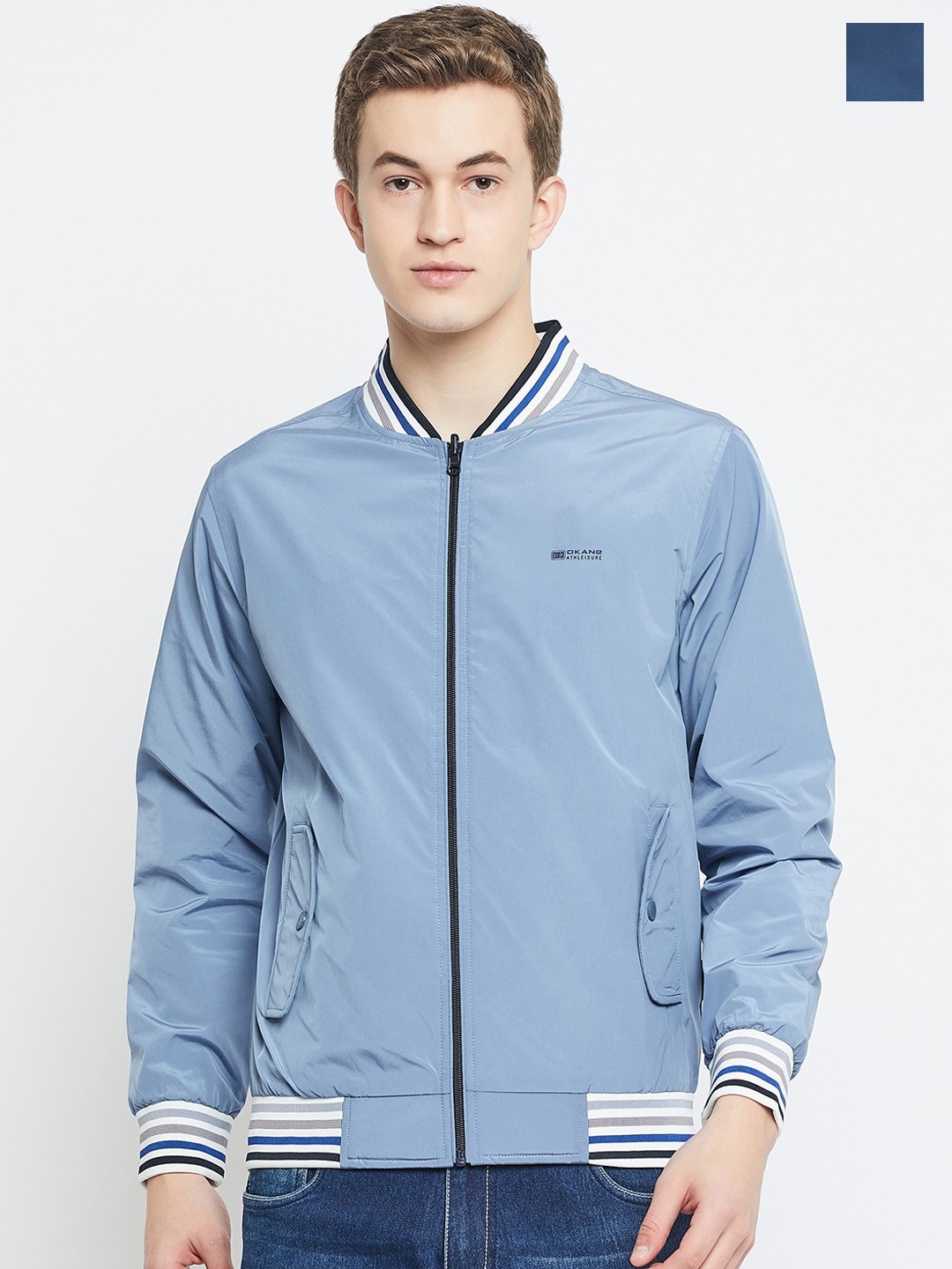 

Okane Reversible Bomber Jacket, Blue