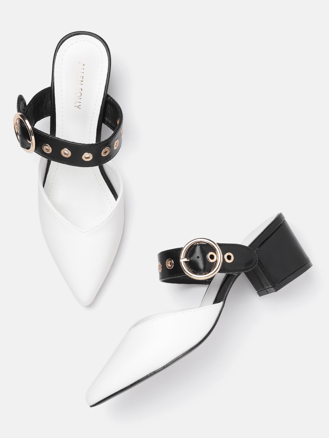 

Allen Solly Block Heel Mules With Buckle Detail, White