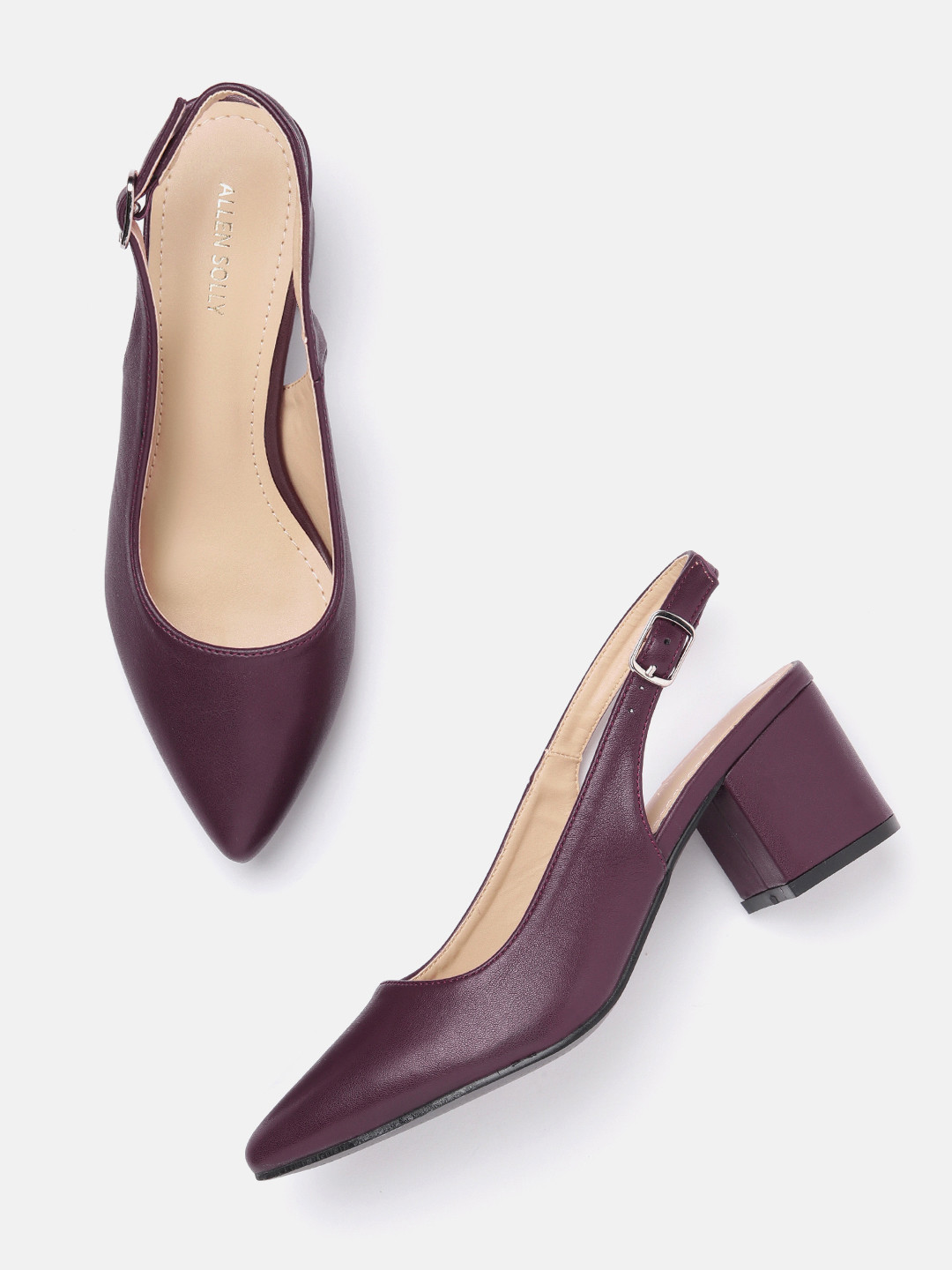 

Allen Solly Pointed Toe Block Heel Pumps, Burgundy