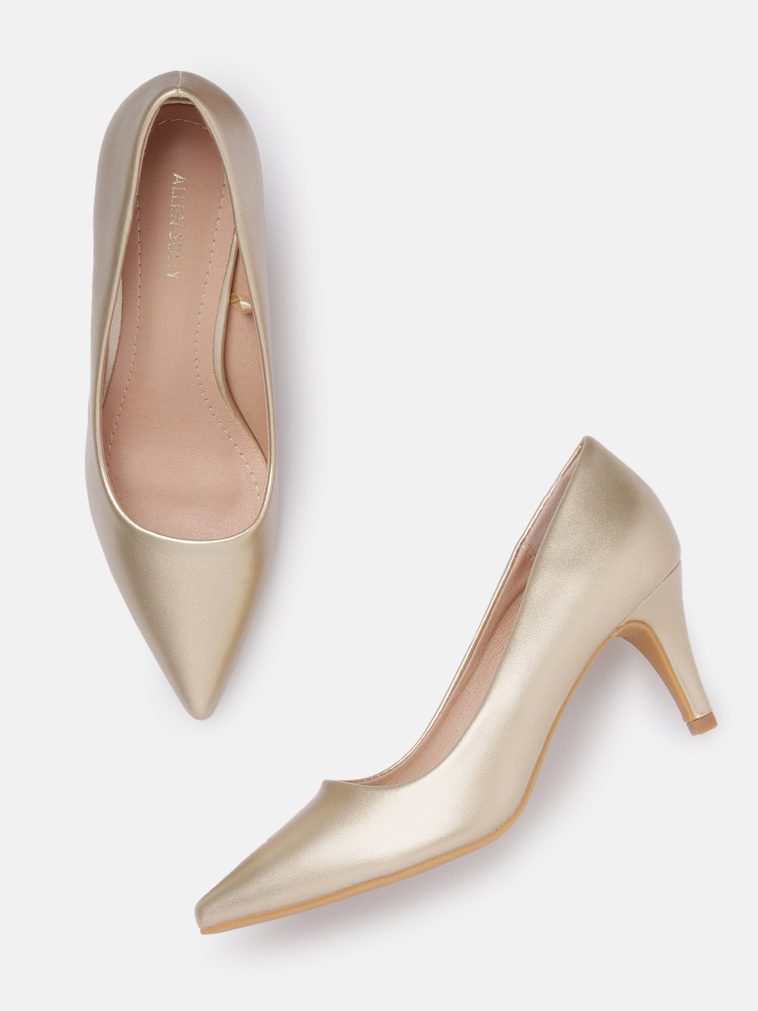 

Allen Solly Pointed Toe Slim Heel Pumps, Gold