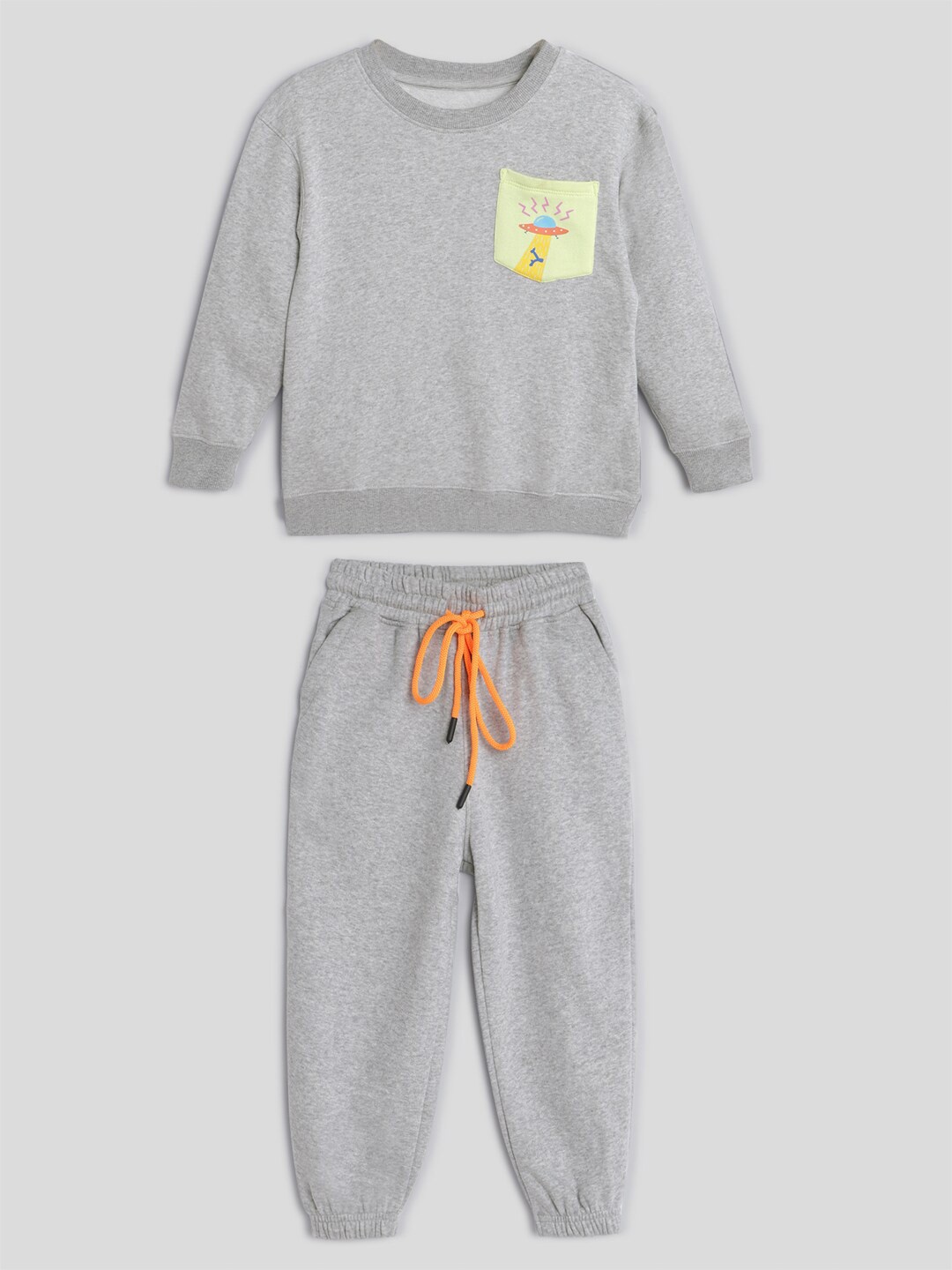 

Somersault Boys Printed Pure Cotton T-shirt with Trousers, Grey