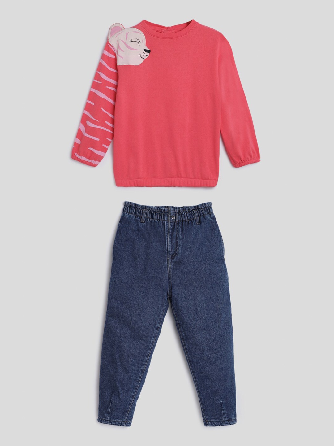 

Somersault Girls Pure Cotton Top With Trousers, Blue