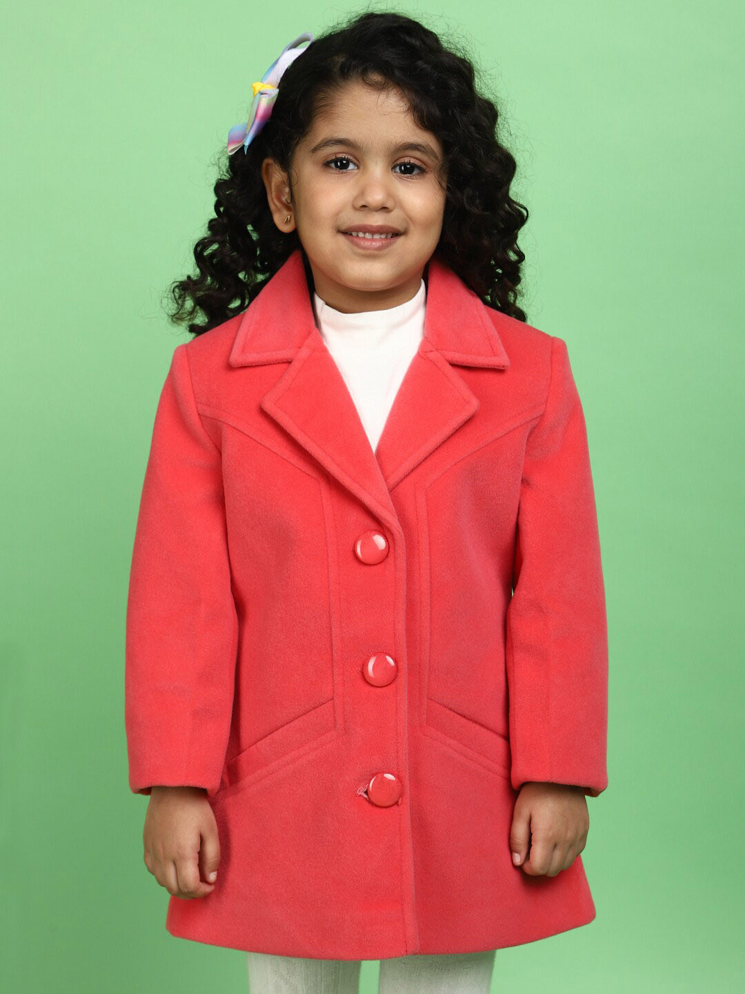 

V-Mart Girls Lightweight Cotton Overcoat, Coral