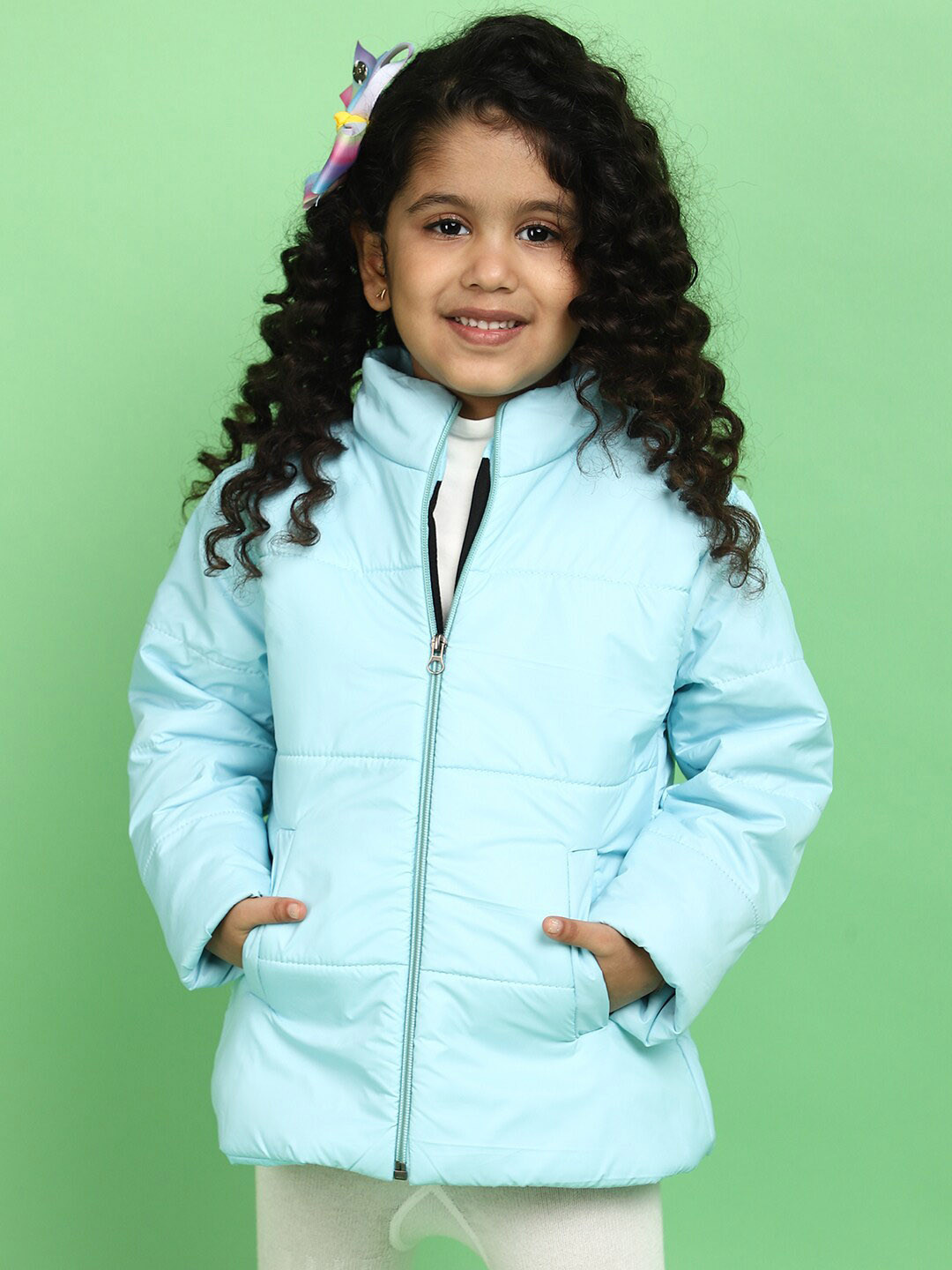 

V-Mart Girls Lightweight Hooded Cotton Padded Jacket, Blue