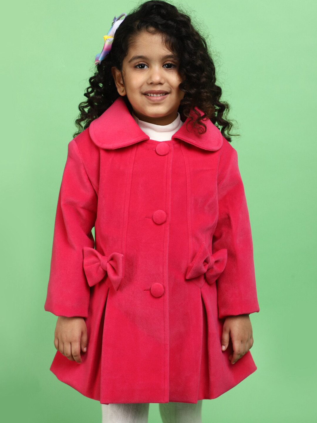 

V-Mart Girls Lightweight Cotton Overcoat, Fuchsia