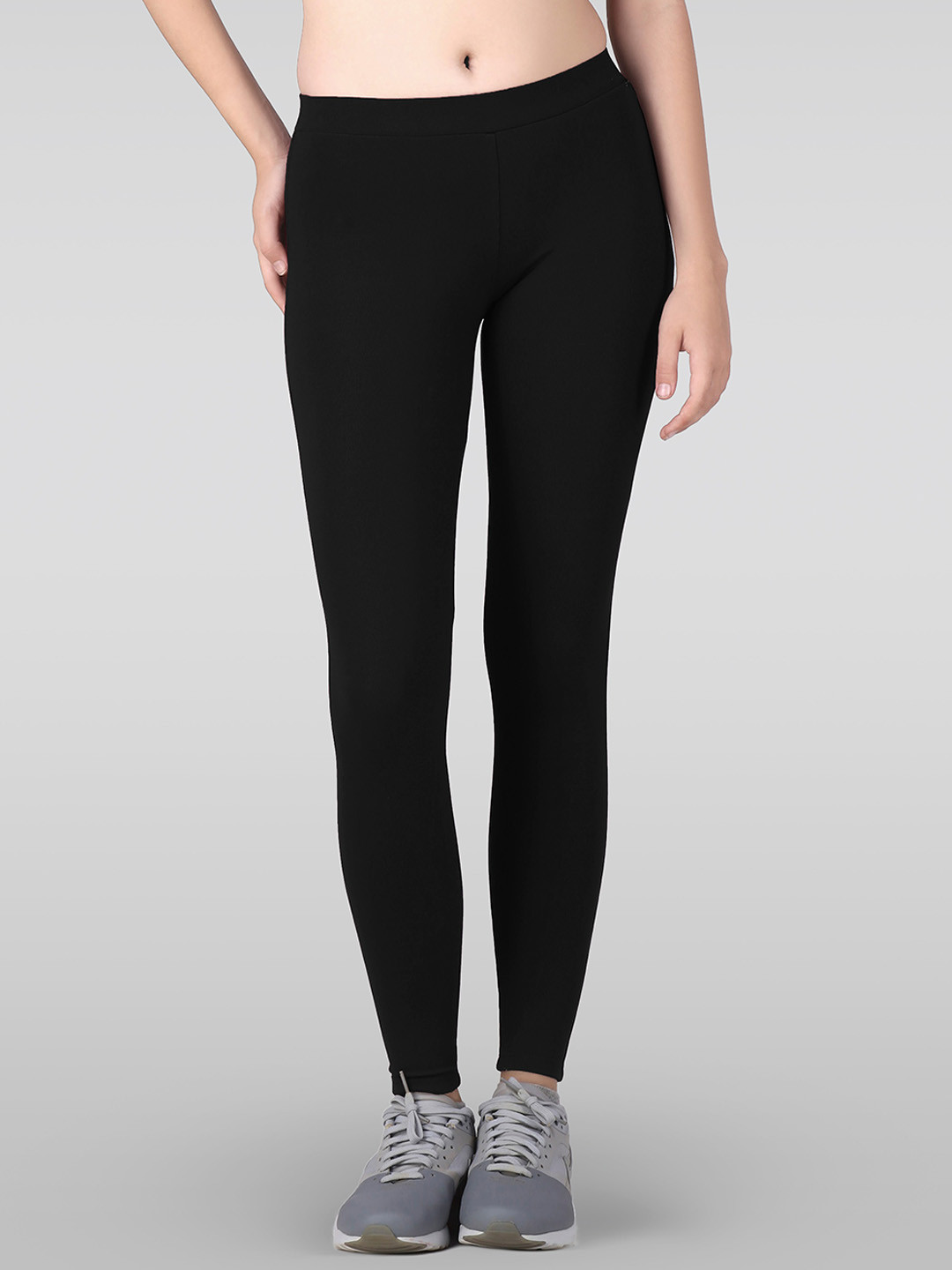 

LAASA SPORTS Dry-Fit Ankle-Length Sports Tights, Black