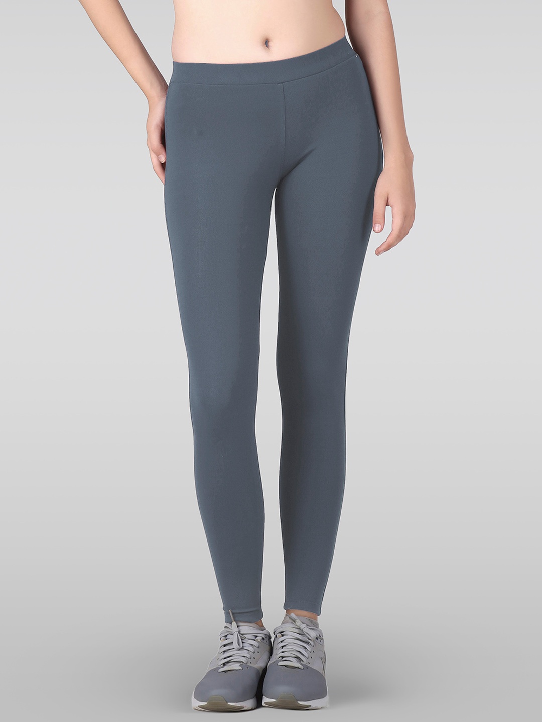 LAASA SPORTS Dry-Fit Ankle-Length Running Tights, Grey
