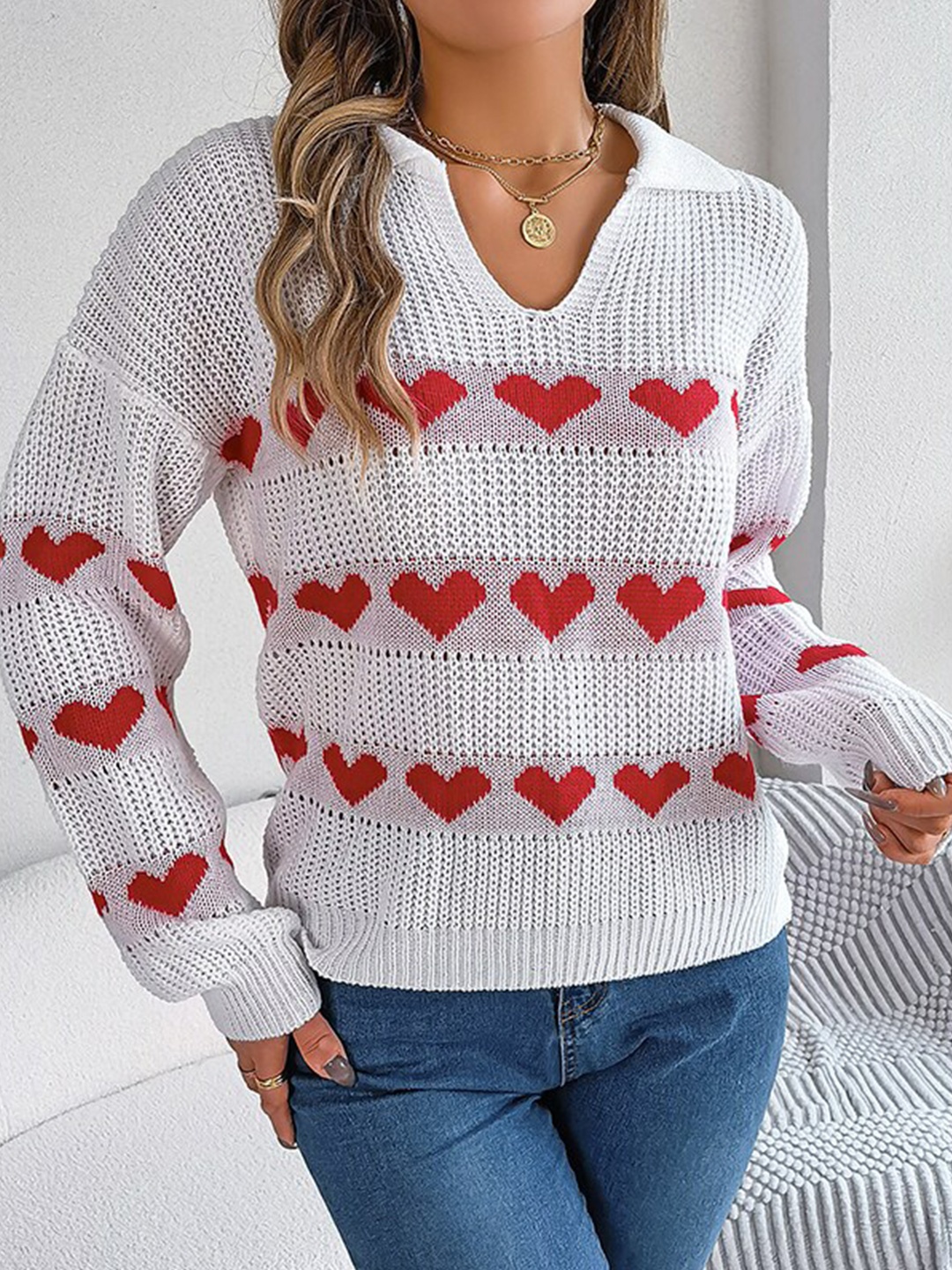 

StyleCast Women White Printed Pullover