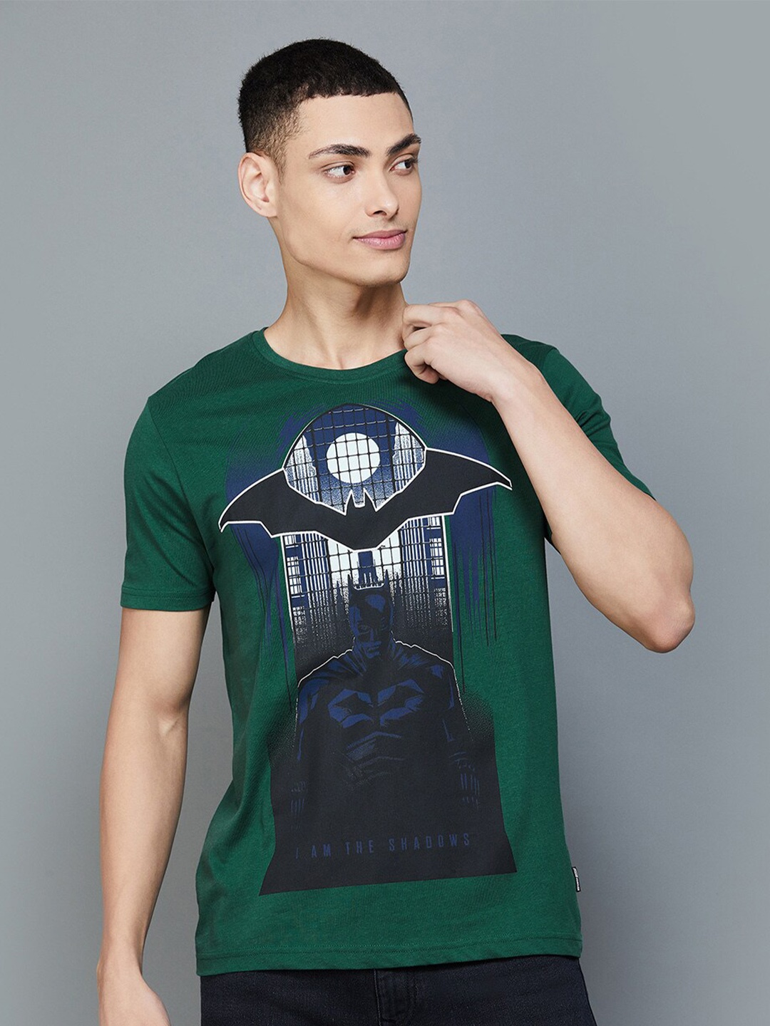 

Fame Forever by Lifestyle Batman Printed Cotton T-shirt, Green