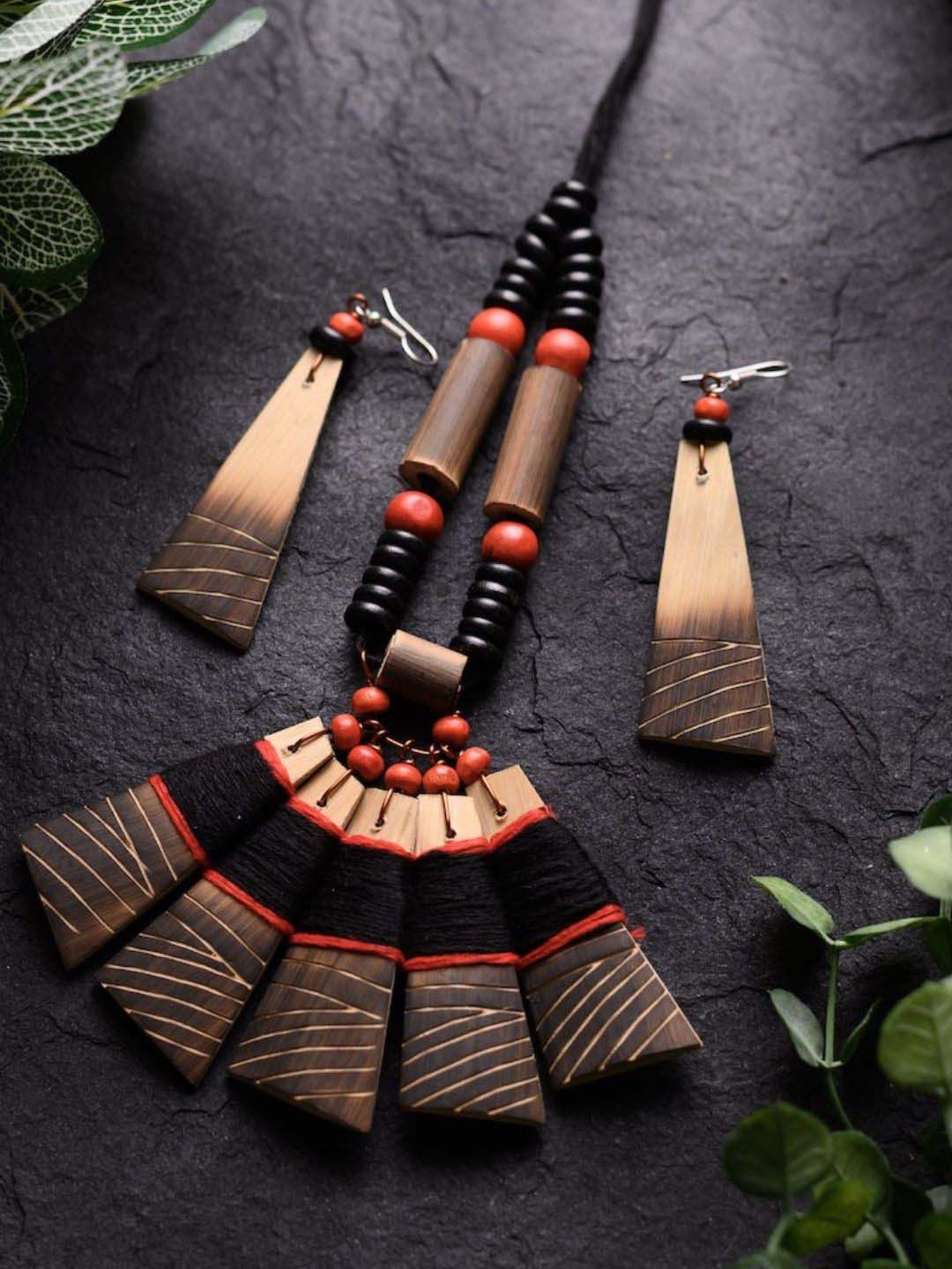 

ArtEastri Bamboo Tribal Jewellery Set, Black