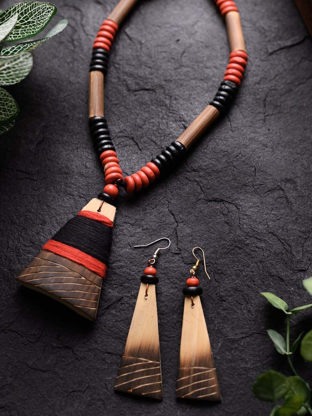 

ArtEastri Bamboo Tribal Jewellery Set, Black