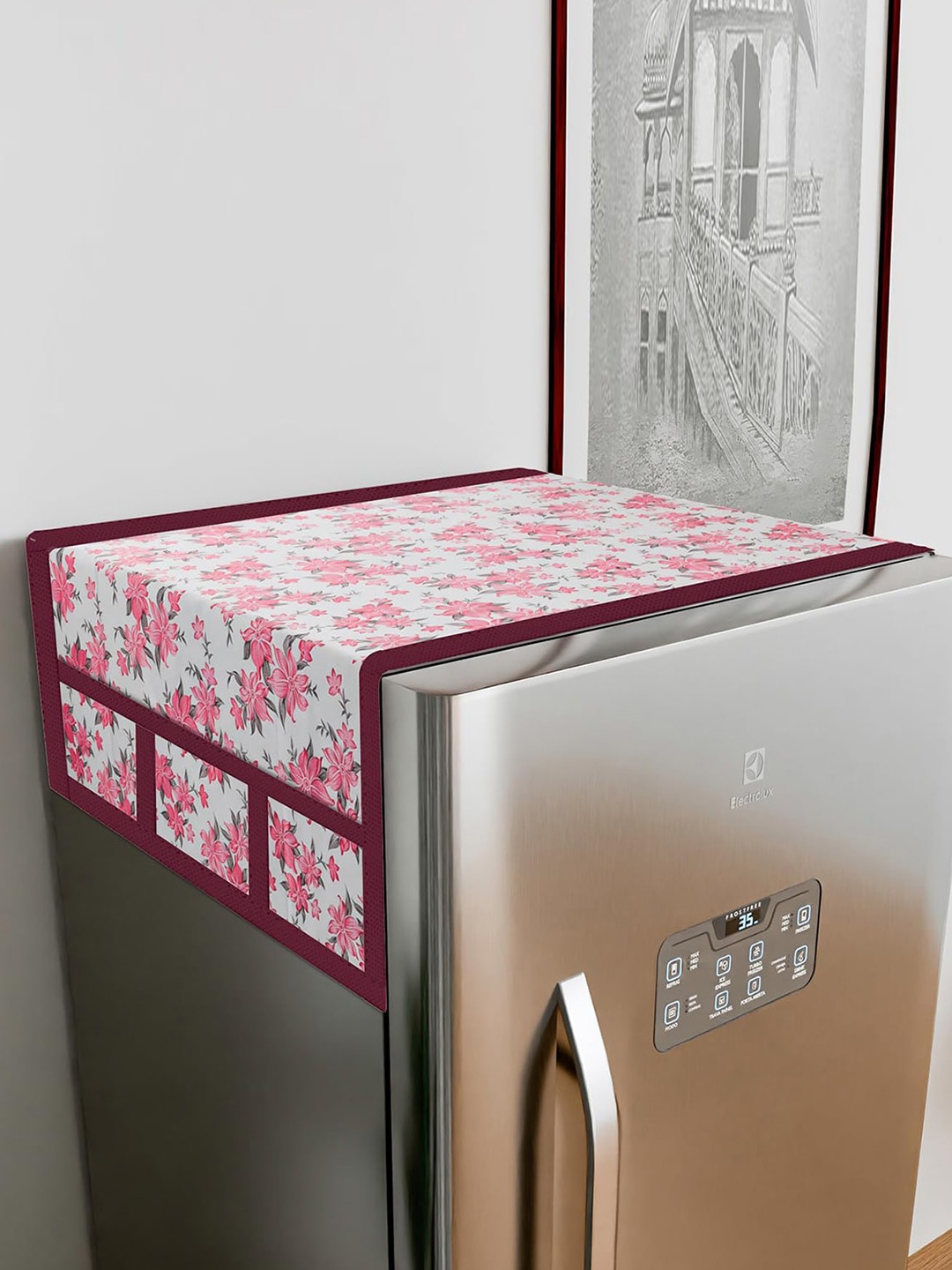 

Dakshya Industries Pink & White Printed Refrigerator Covers