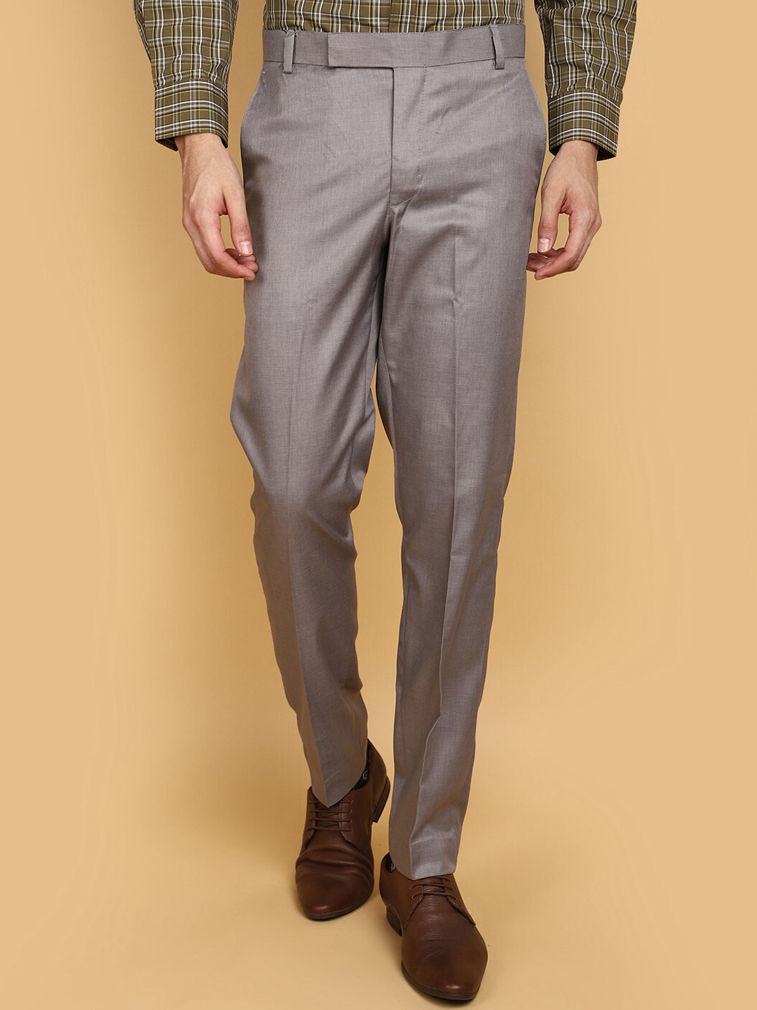 

V-Mart Men Slim Fit Formal Trouser, Grey