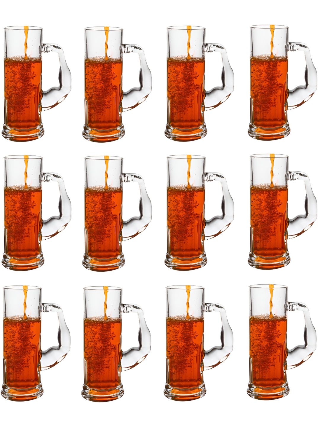 

Afast Transparent 12 Pcs Textured Dishwasher Safe Beer Glass 600 ml