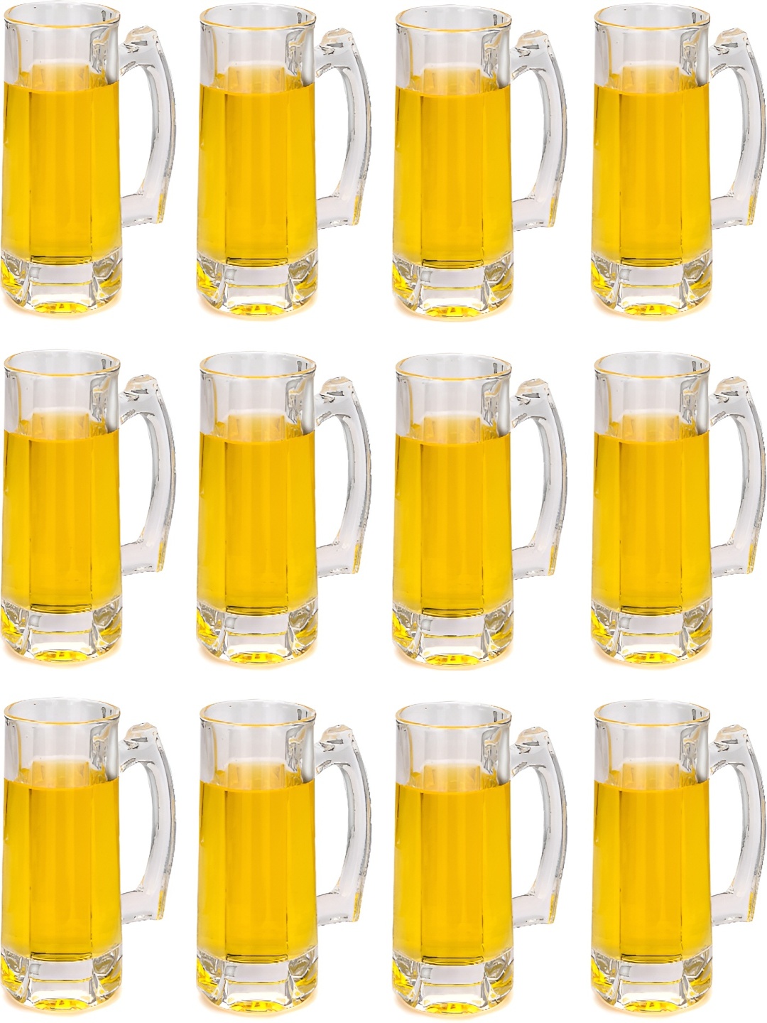 

Afast Transparent 12 Pcs Textured Dishwasher Safe Beer Glass 400 ml