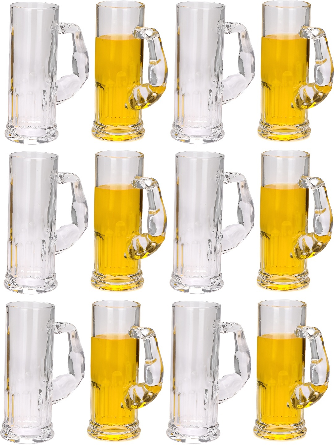 

Afast 12 Pcs Transparent Solid Beer Glass - 600 ML Each