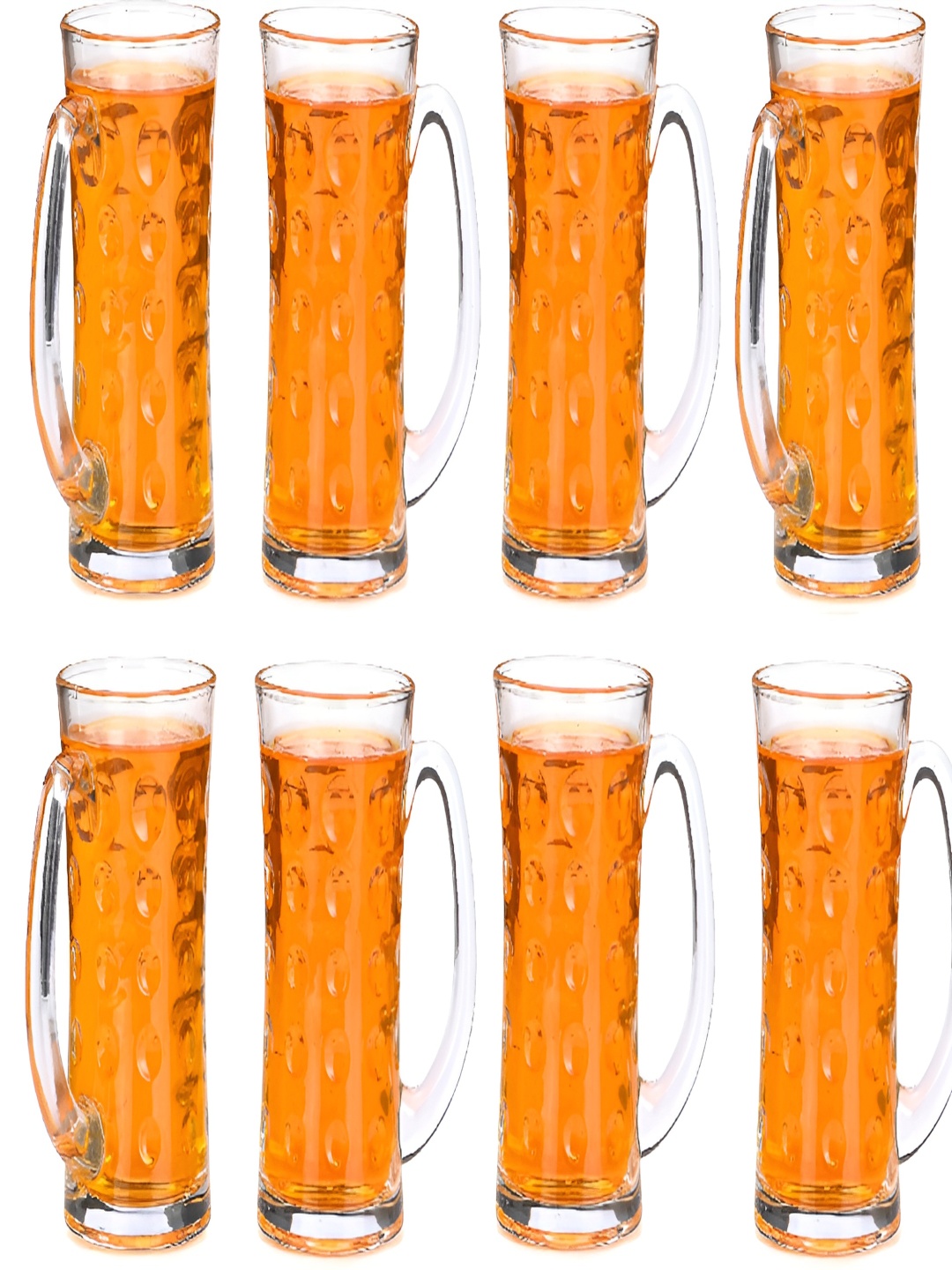 

Afast Transparent 8 Pieces Textured Dishwasher Safe Beer Glasses 400 ML Each