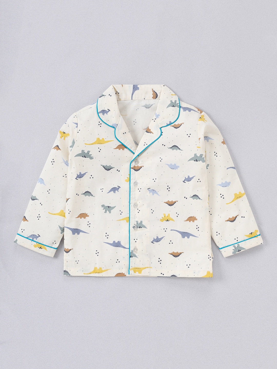 

FUNKRAFTS Boys Graphic Printed Pure Cotton Night suit, Off white
