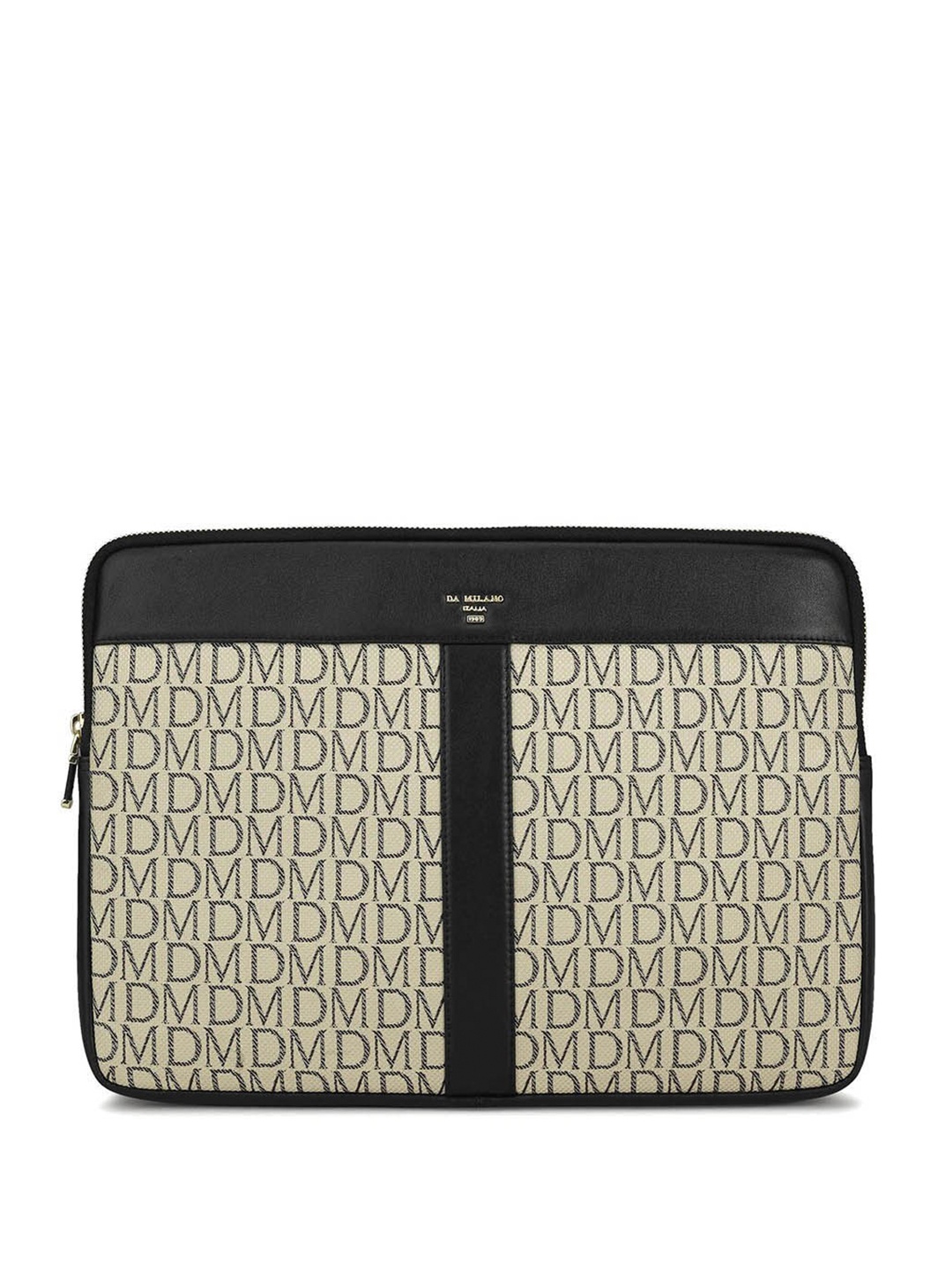 

Da Milano Unisex Printed Leather 14 Inch Laptop Sleeve, Brown