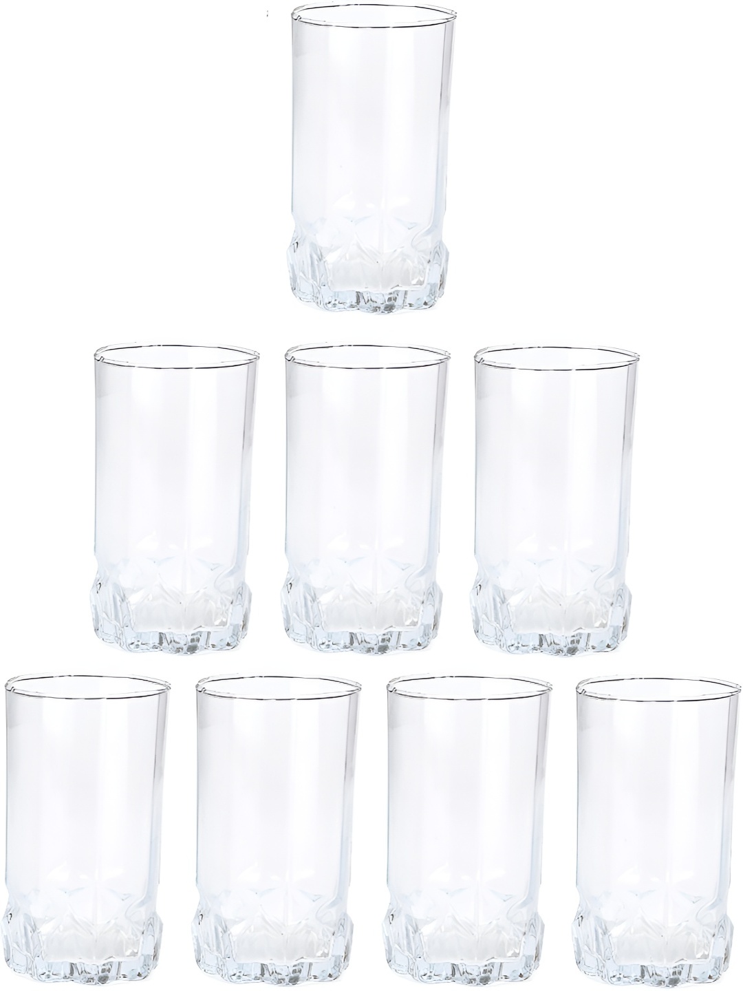 

Afast Transparent 8 Pieces Textured Dishwasher Safe Whisky Glasses 300 ML Each