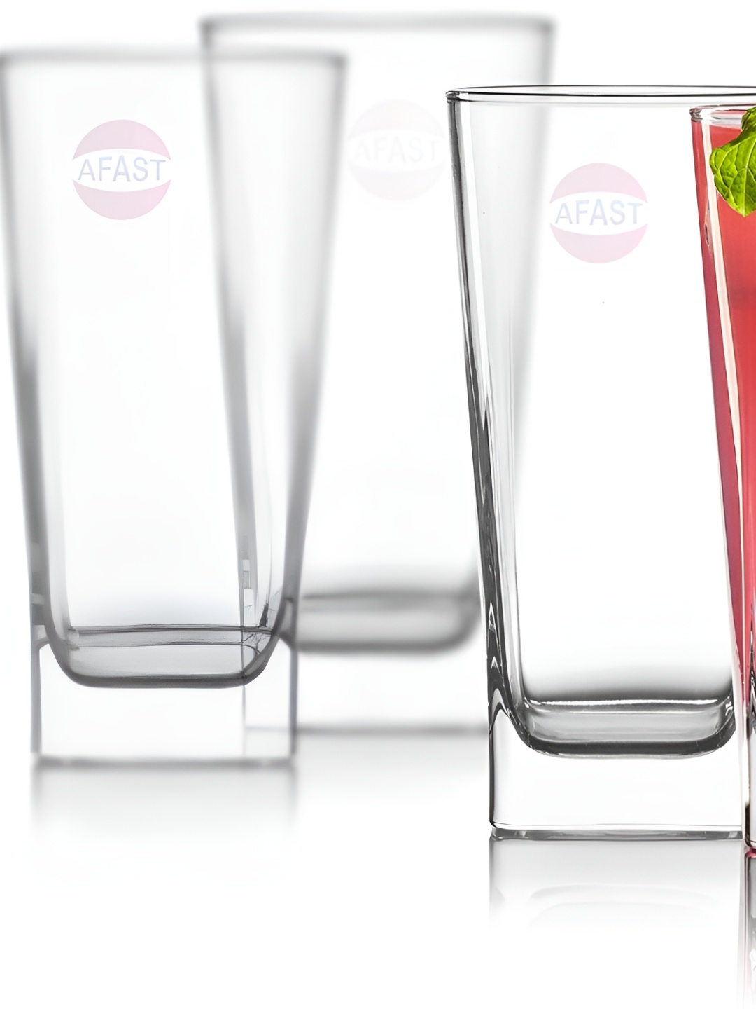 

Afast Transparent 4 Pieces Dishwasher Safe Juice Glasses 350 ml