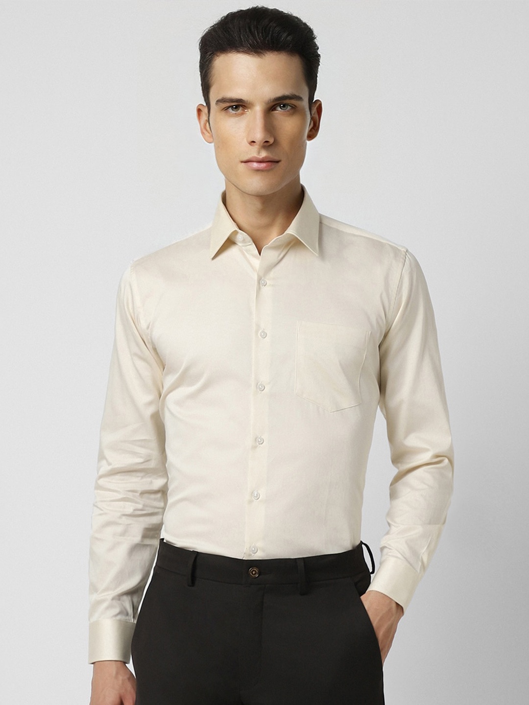 

Van Heusen Slim Fit Formal Pure Cotton Shirt, Beige