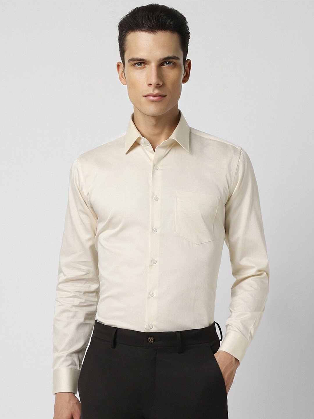 

Van Heusen Slim Fit Formal Pure Cotton Shirt, Beige
