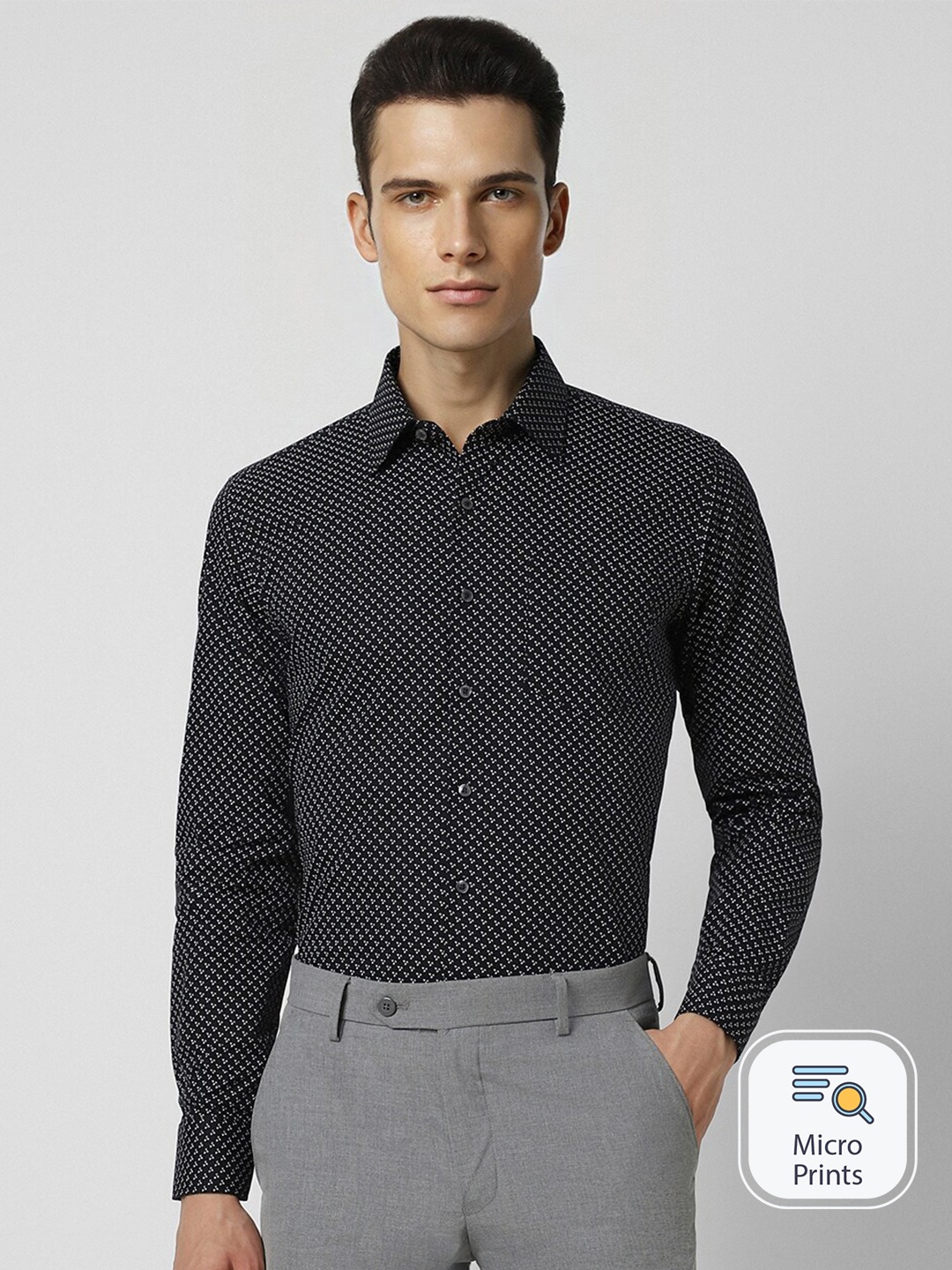 

Van Heusen Slim Fit Formal Pure Cotton Shirt, Black