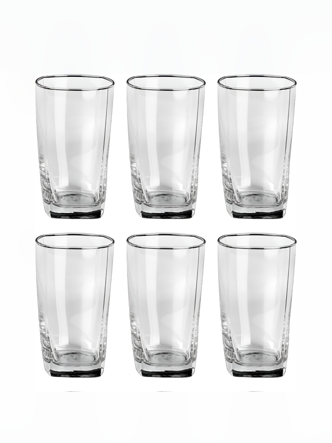 

Afast Transparent 6 Pieces Textured Dishwasher Safe Water or Juice Glasses 350 ML Each