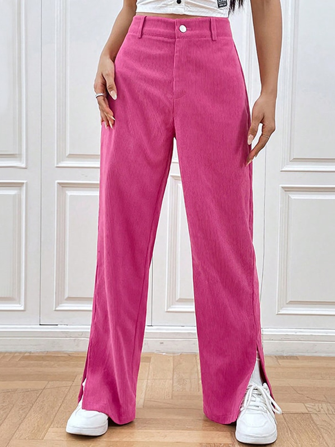 

StyleCast Women Pink High-Rise Parallel Trousers