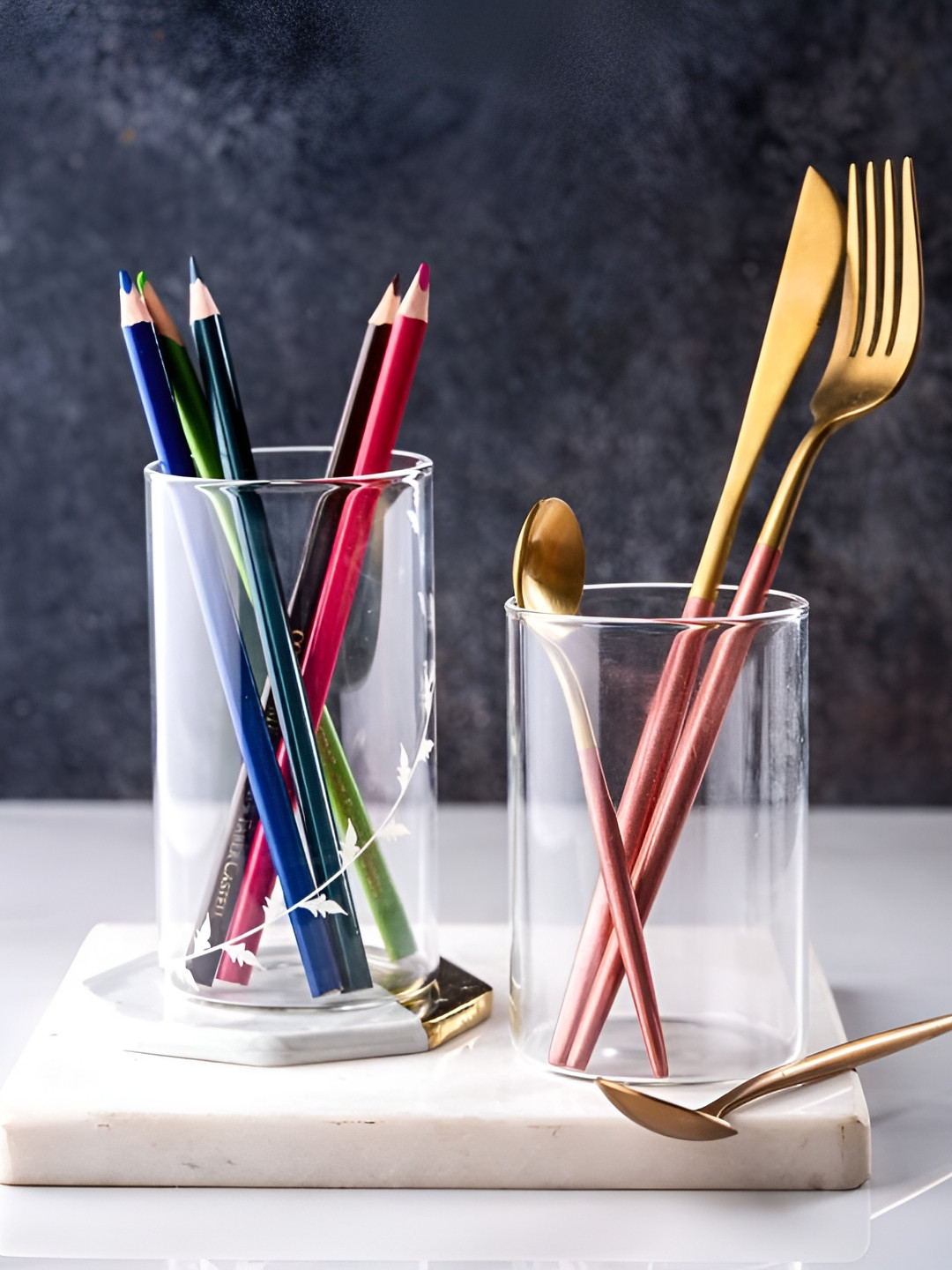 

Afast 2 Pcs Transparent Solid Water or Juice Glass - 280 ML Each