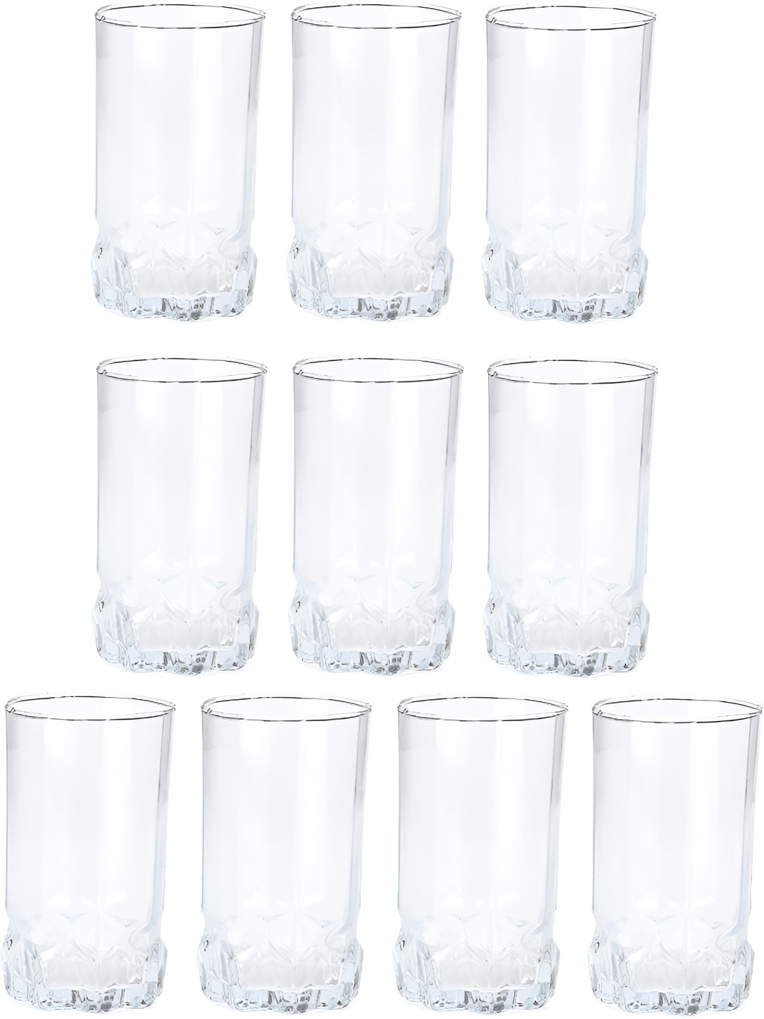 

Afast Transparent 10 Pcs Textured Dishwasher Safe Juice Glass 300 ml