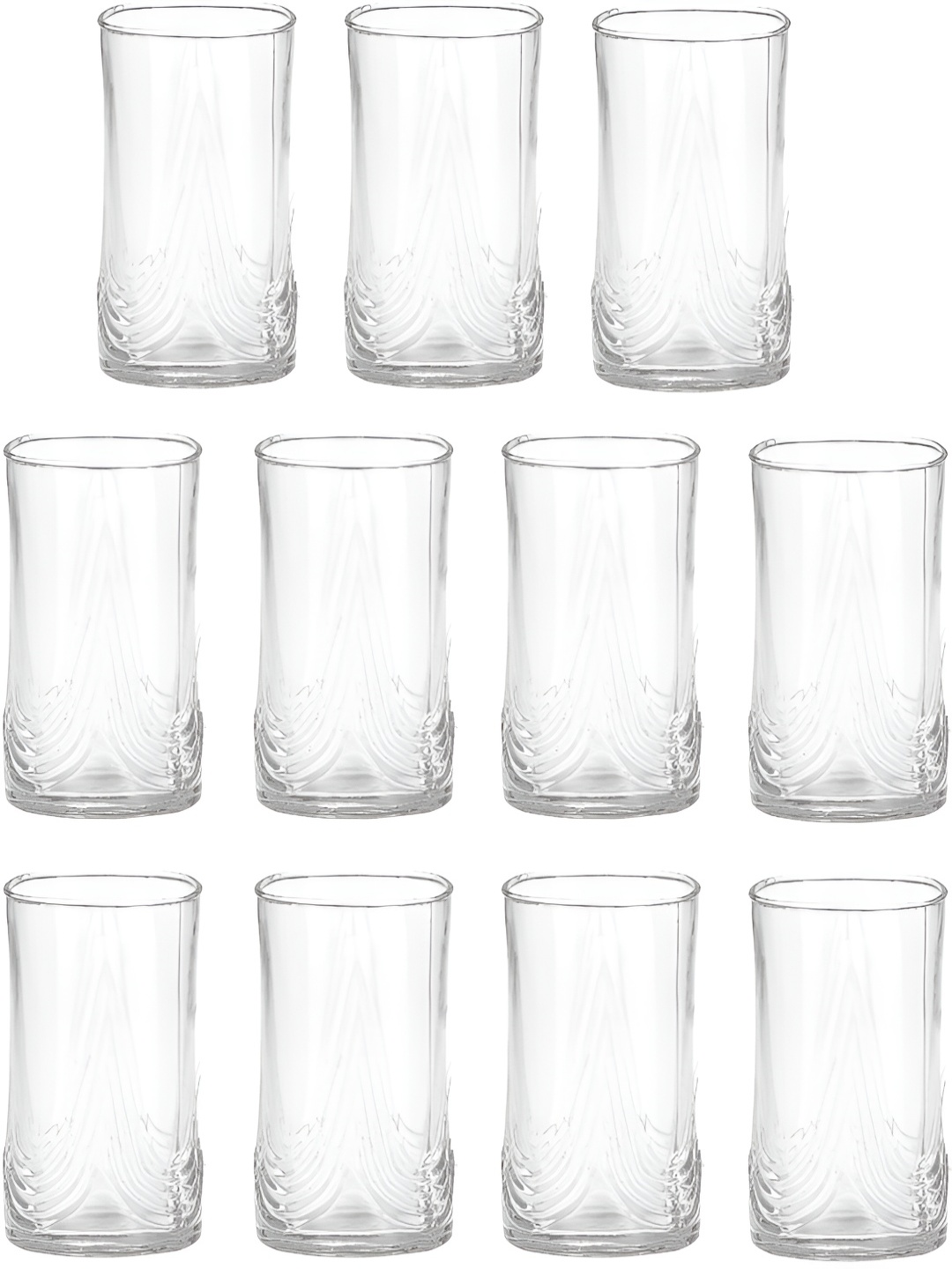 

Afast Transparent 11 Pcs Textured Dishwasher Safe Juice Glass 300 ml