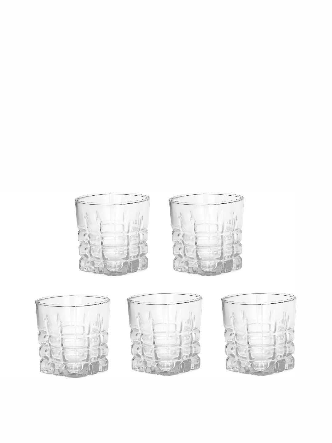 

Afast Transparent 5 Pieces Textured Dishwasher Safe Wine Glasses 200 ML Each