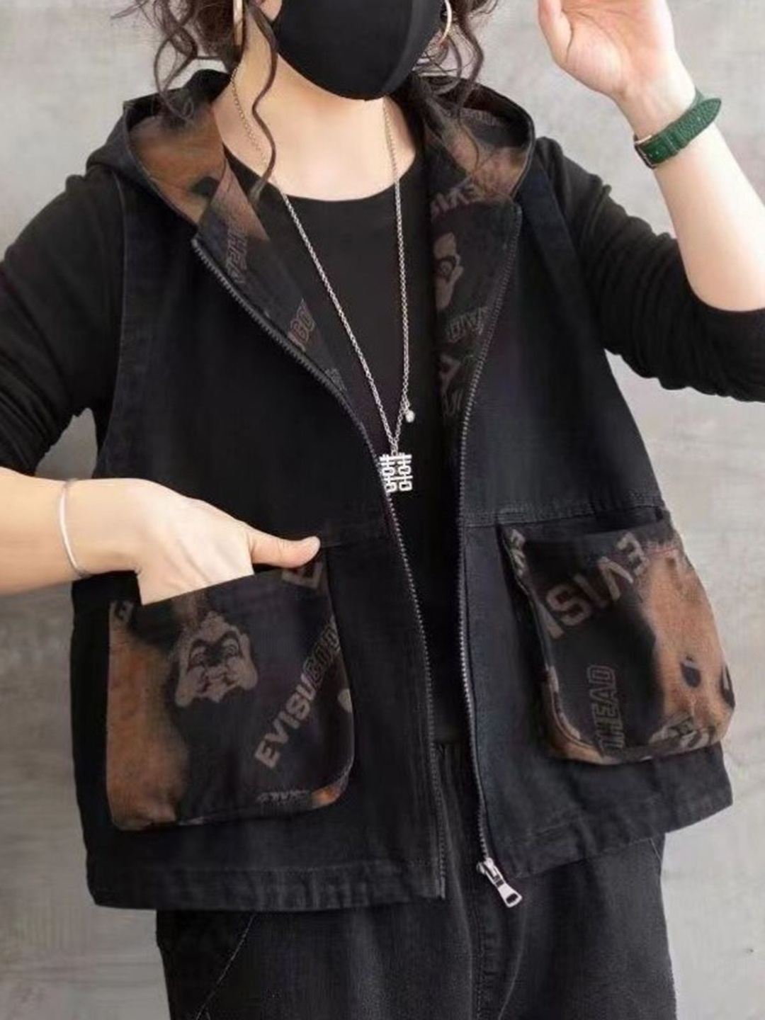 

StyleCast Brown Hooded Open Front Jacket