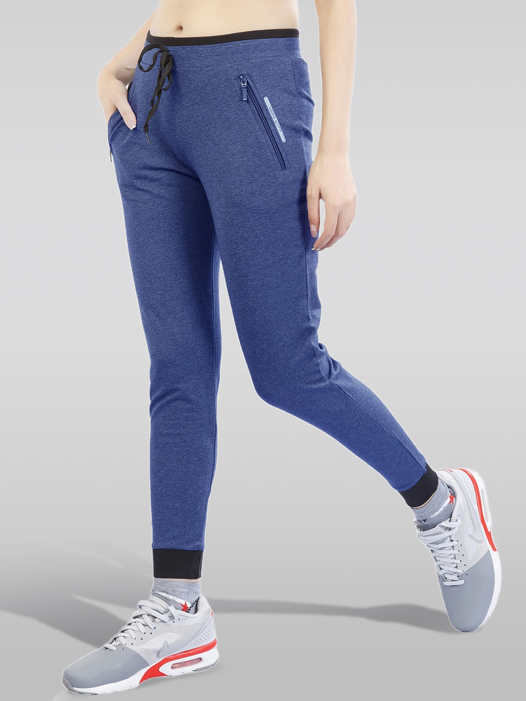 

LAASA SPORTS Women Slim Fit Dry Fit Cotton Joggers, Blue