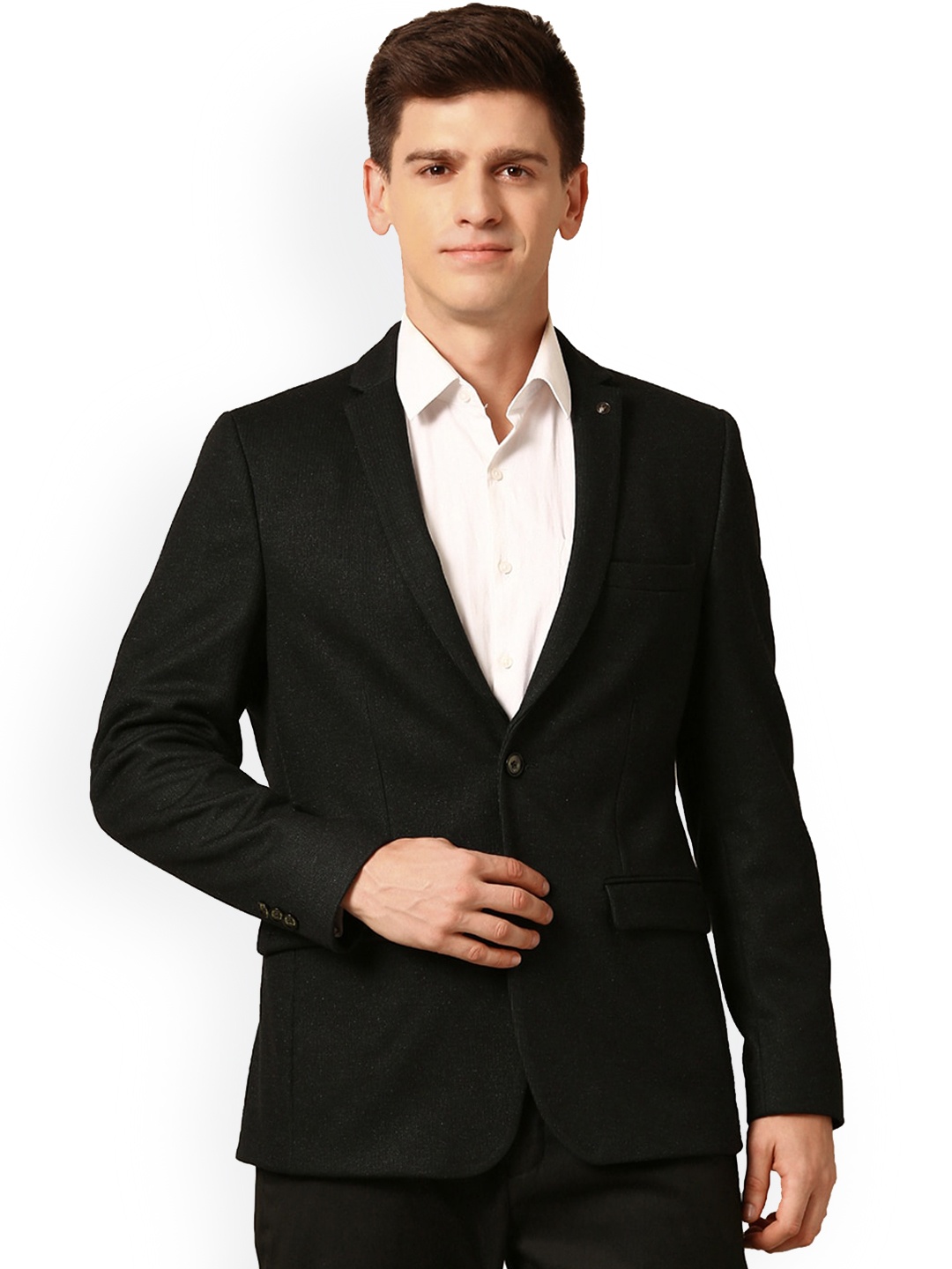 

Allen Solly Slim Fit Single Breasted Formal Blazer, Black